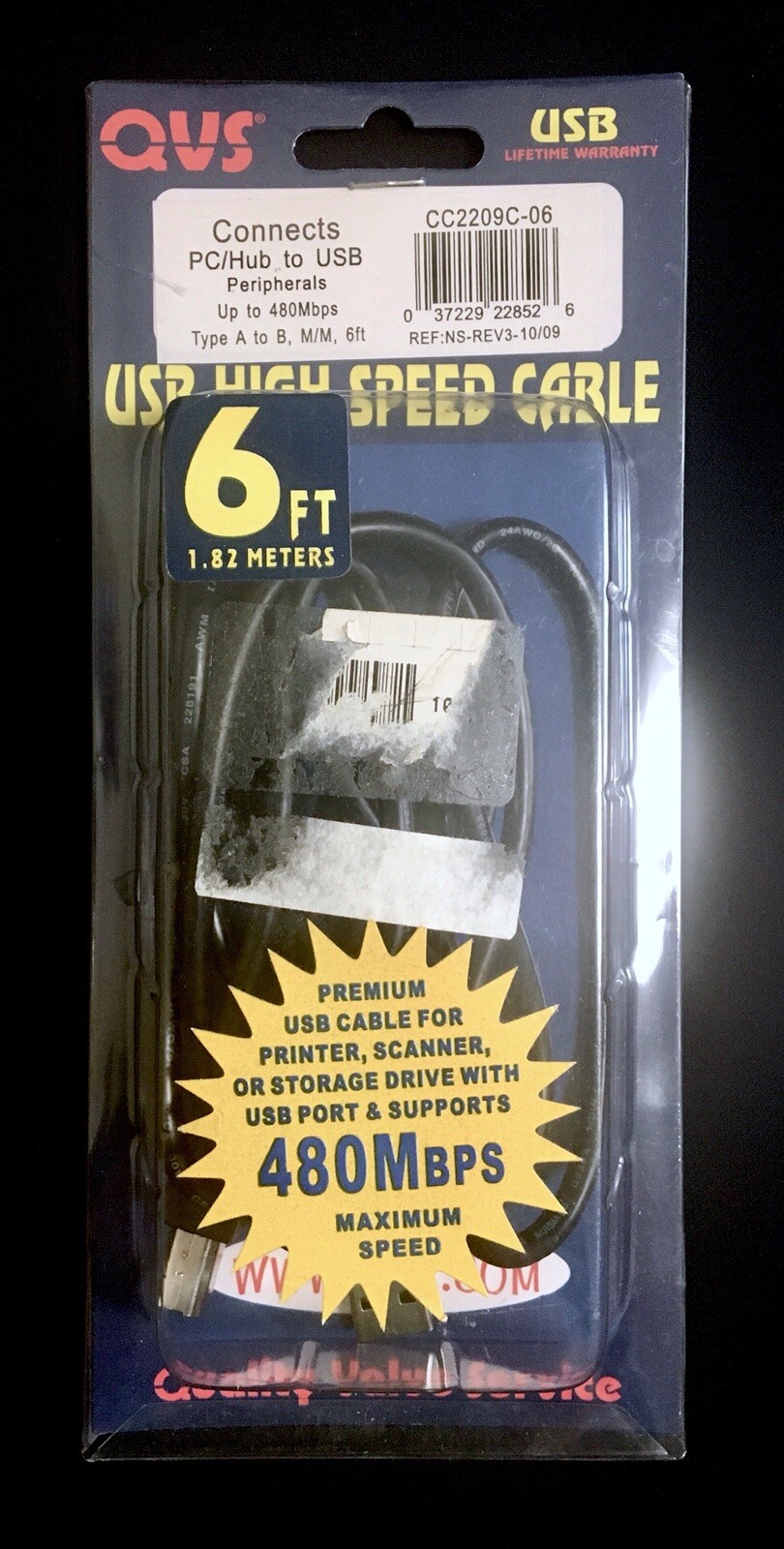 QVS CC2209C-06 USB 2.0 H480 Mbps High-Speed Certified Cable 6 Foot