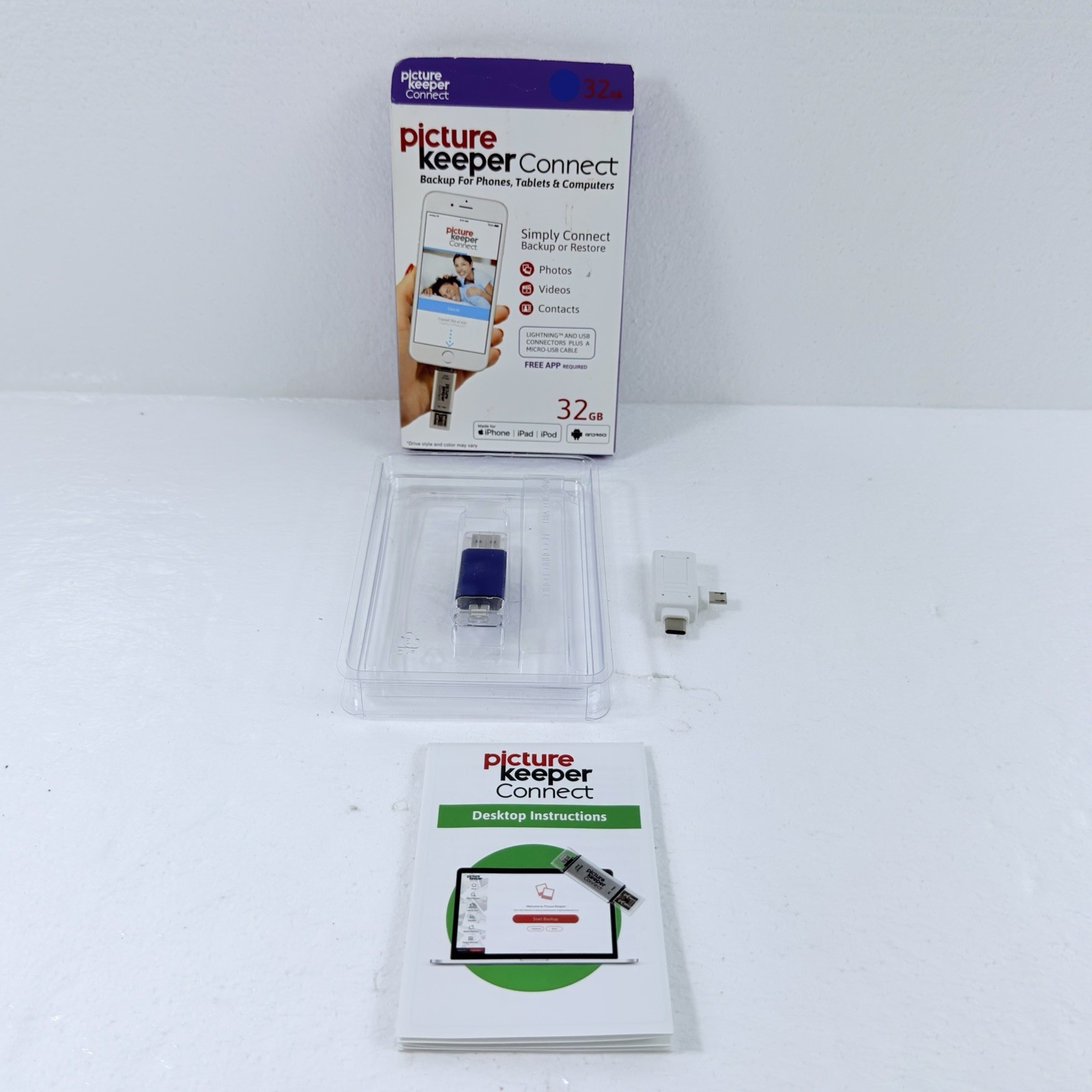 Picture Keeper Connect 32GB Photo Backup Drive iPhone Android Computer New