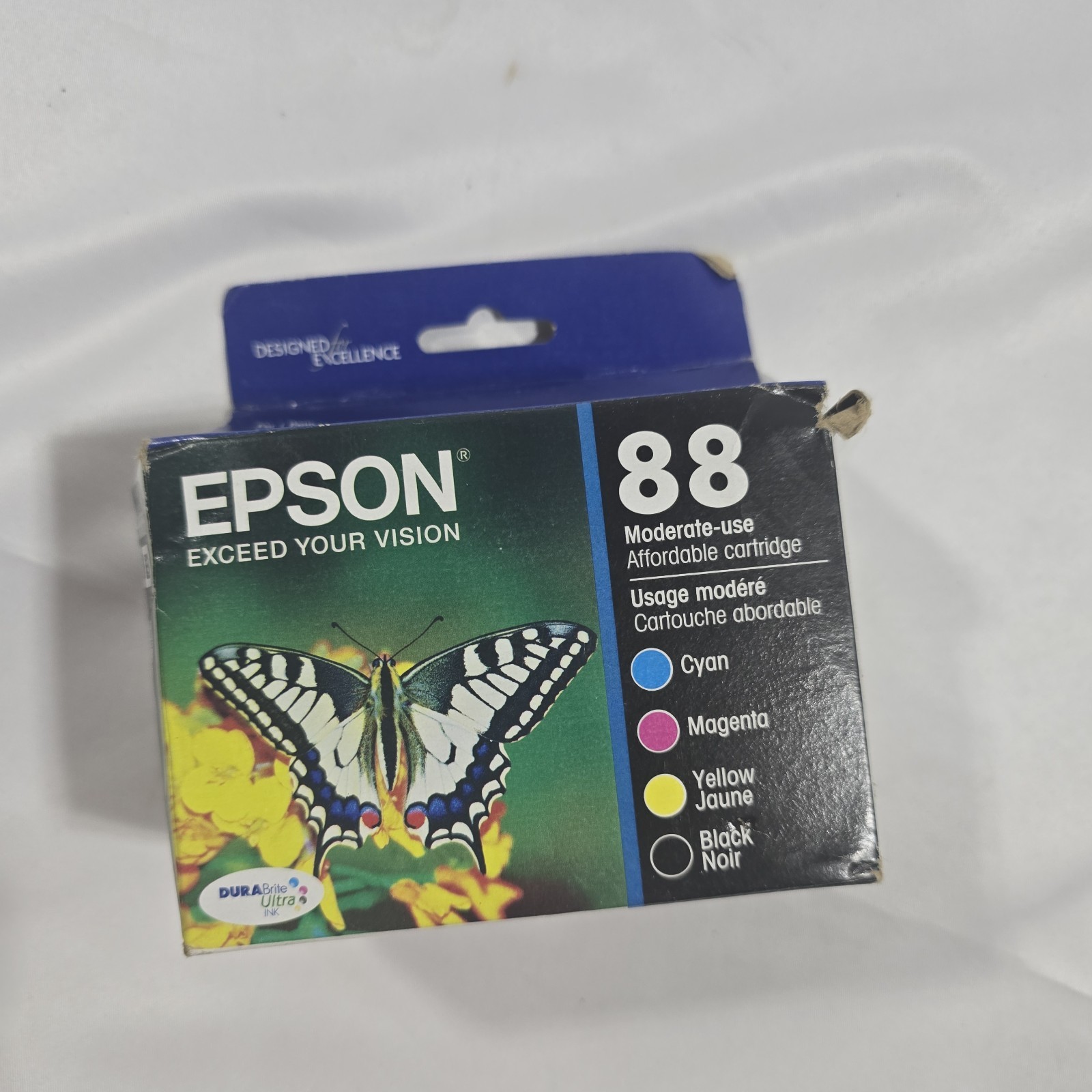 Epson Genuine 88 DURABrite Ultra Black Color Cartridges T088120BCS Sealed New 