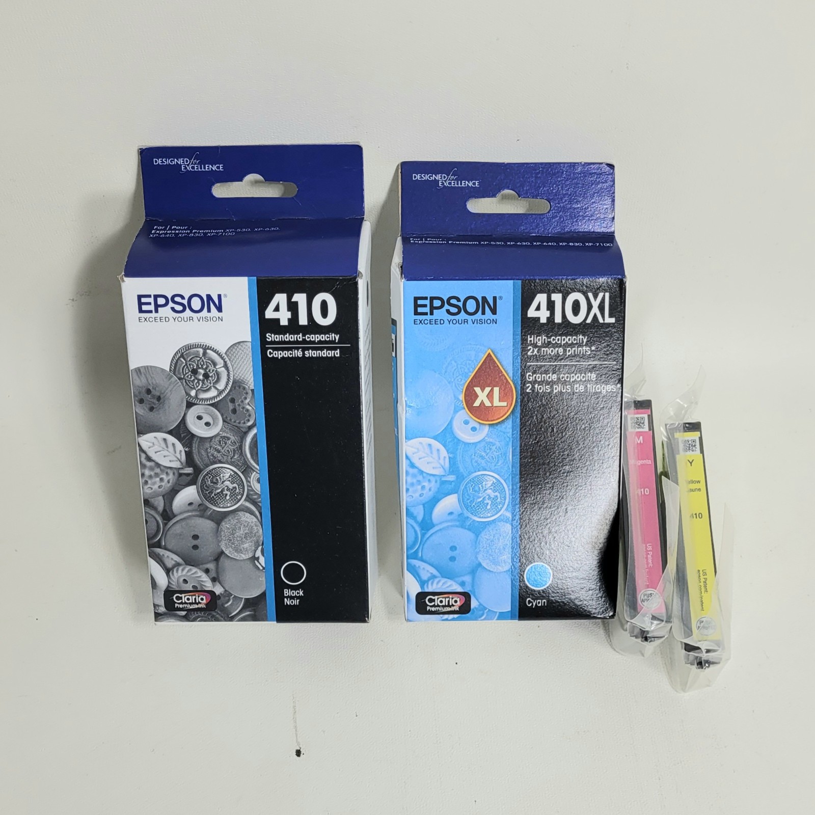 4 Genuine Epson Ink Cartridges 410XL 410 Black Cyan Magenta Yellow Exp 2027