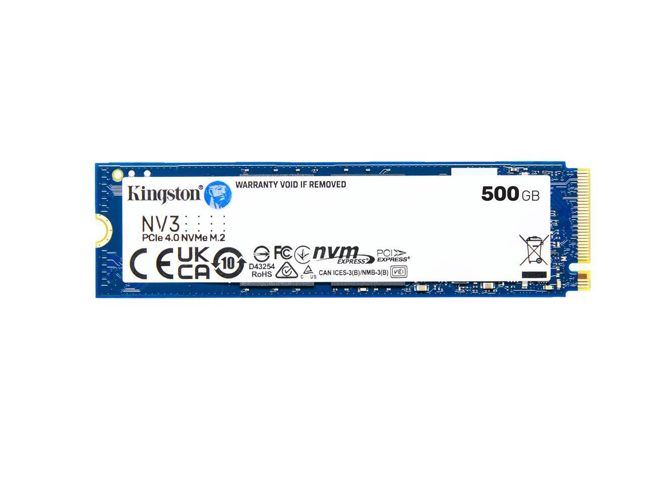 Kingston NV3 M.2 2280 500GB PCIe 4.0 x4 NVMe Internal Solid State Drive (SSD) SN