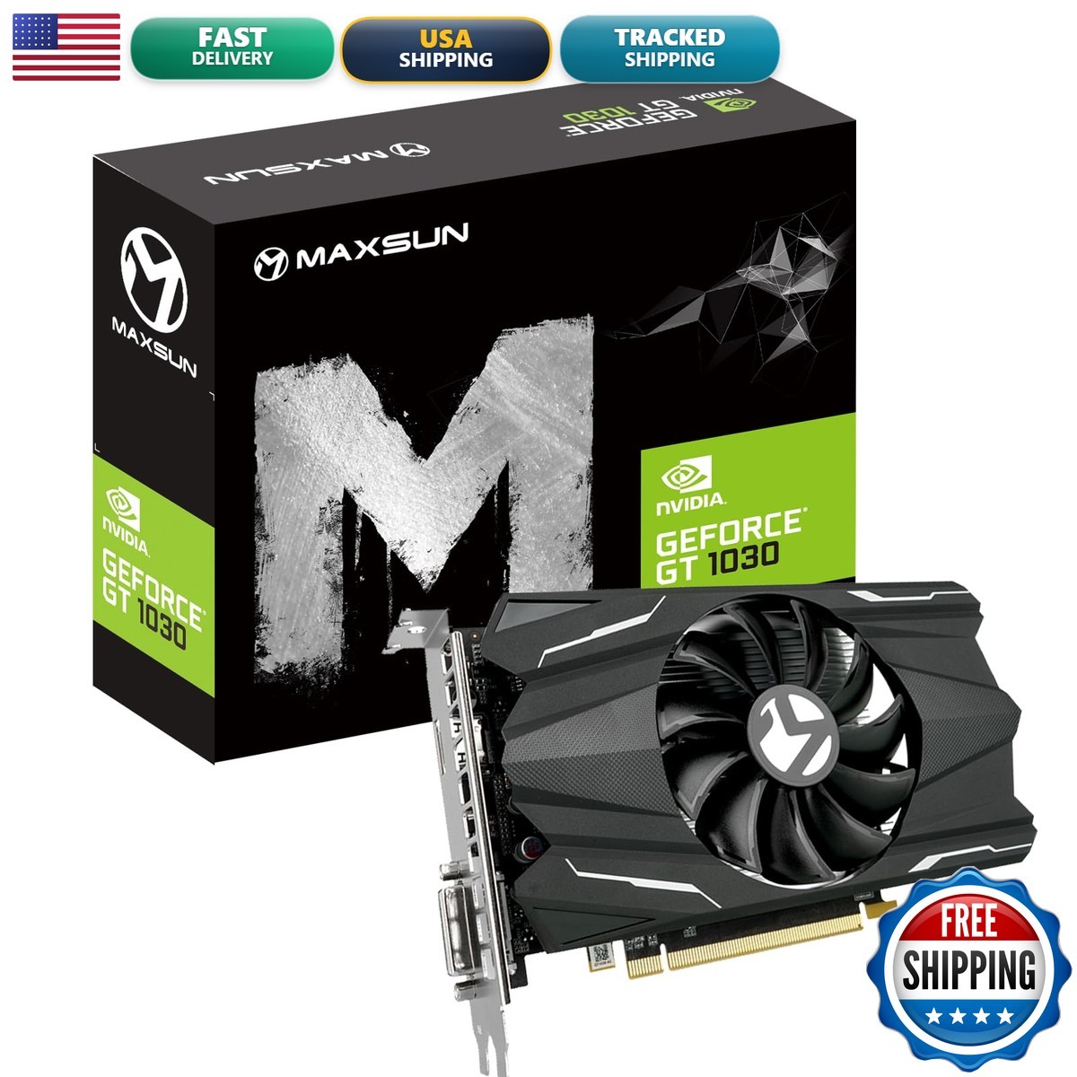 Maxsun GEFORCE GT 1030 4GB GDDR4 Video Display Graphics Card GPU Mini ITX