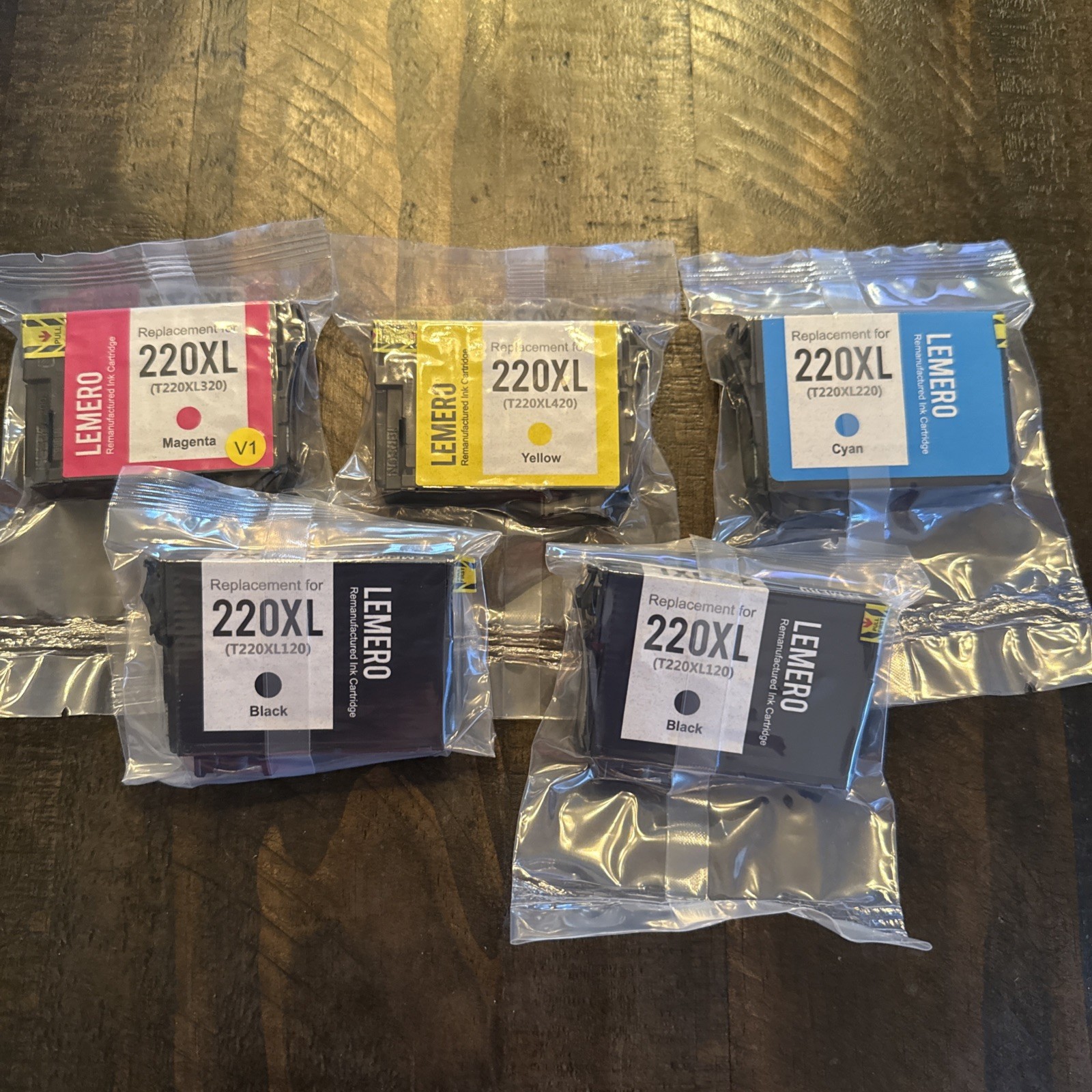 Epson 220XL Ink - 1 BLK, 1 MAG, 1 YEL & 1CYAN