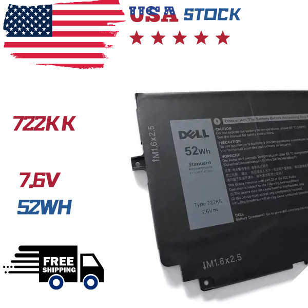 52WH Genuine OEM 722KK FP86V Battery For Dell XPS 13 9300 9310 WN0N0 CN-0FP86V