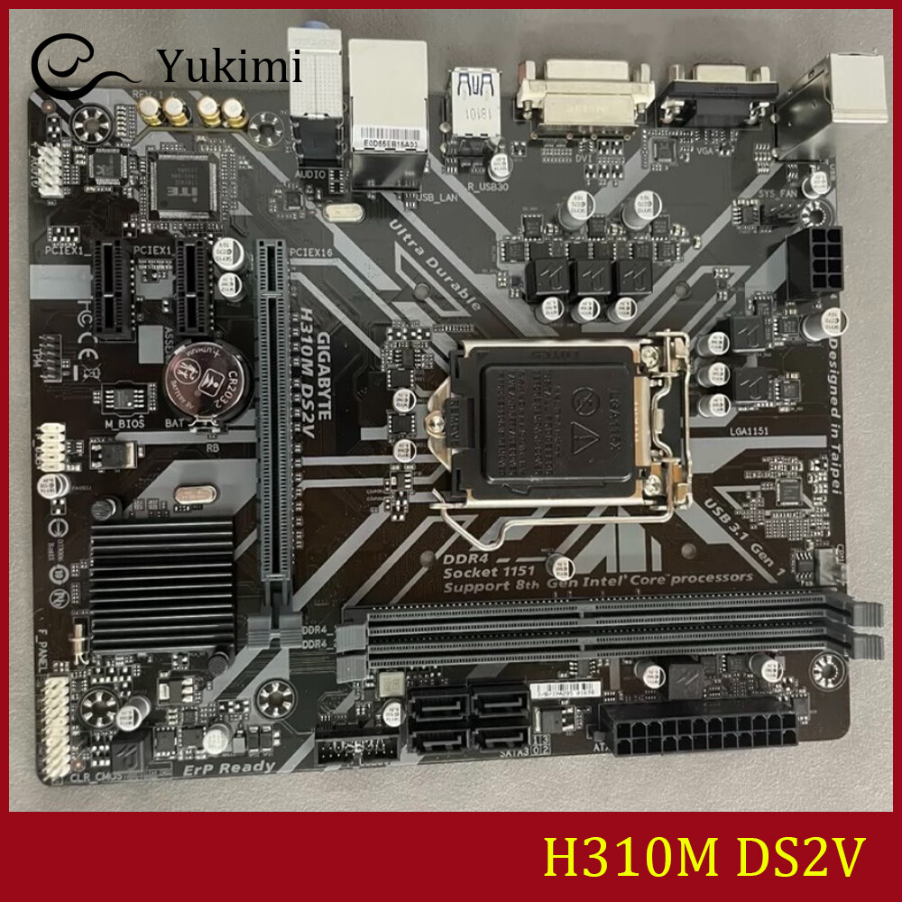 FOR GIGABYTE H310M DS2V DDR4*2 LGA1151 32GB VGA DVI-D Micro ATX Ｍotherboard Test