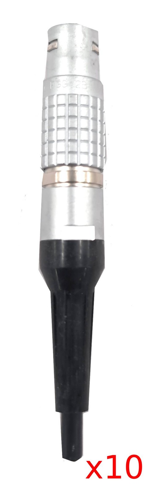 Lot of 10 Lemo FGG.2B Male 4-Pin Circular Push-Pull Connector Plugs