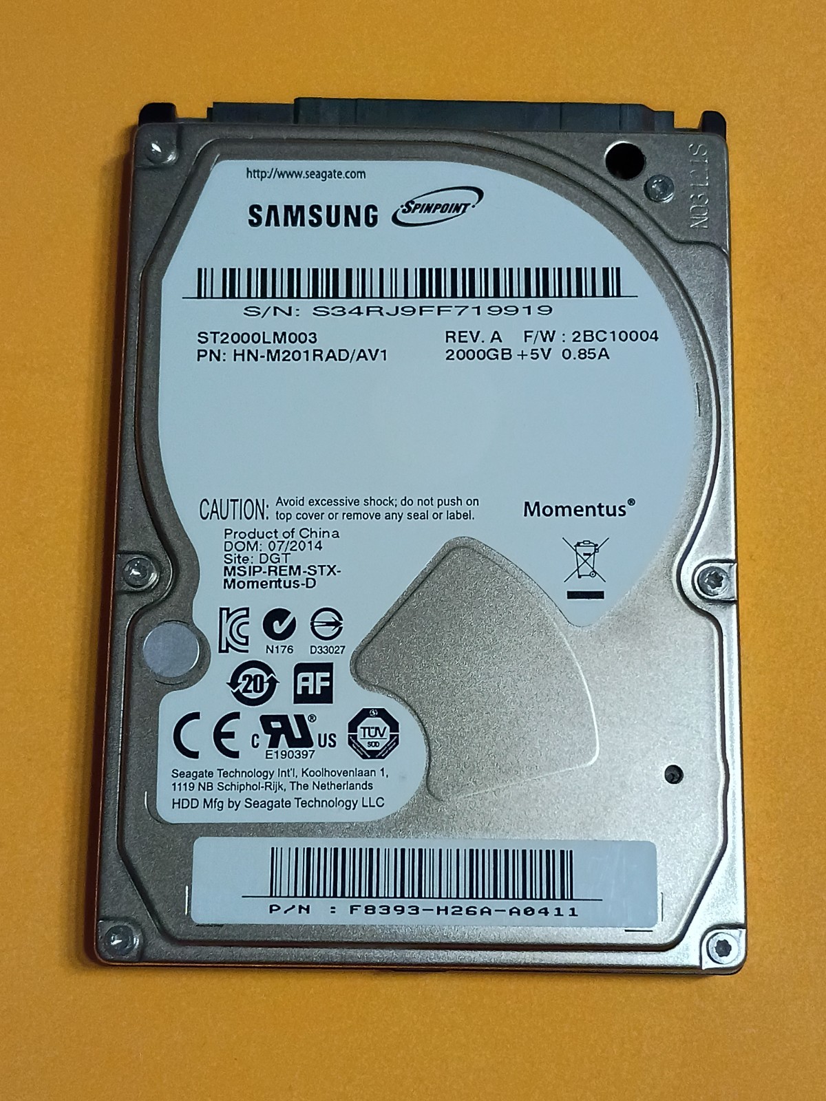 2TB 2000GB Seagate ST2000LM003 2.5" Hard Drive - [10,870 Hours] Low Hours✅