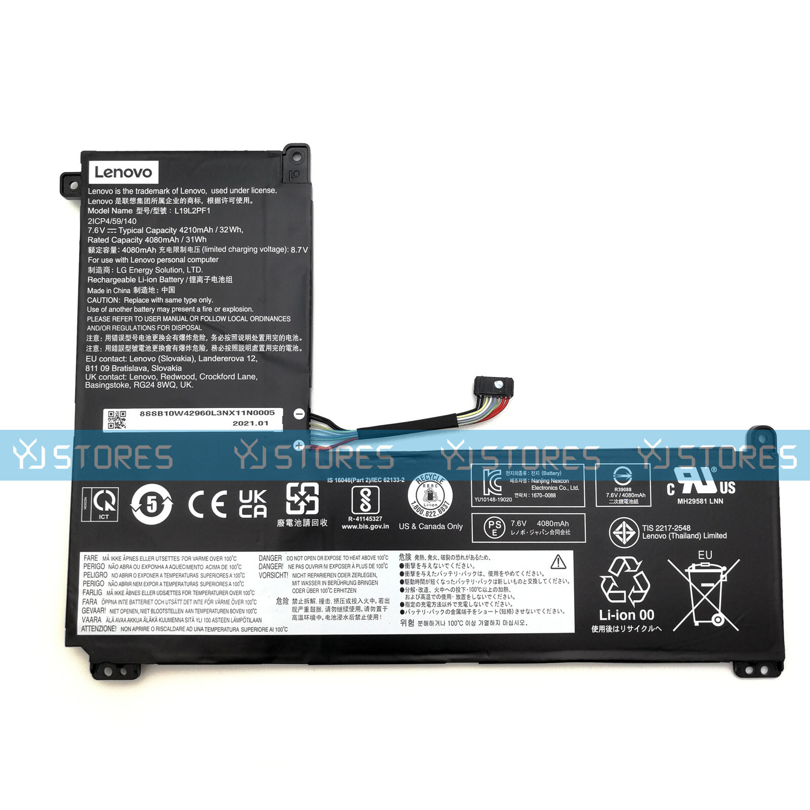 Genuine L19C2PF1 L19L2PF1 Laptop Battery for Lenovo IdeaPad 1-14IGL05 SB10W42960