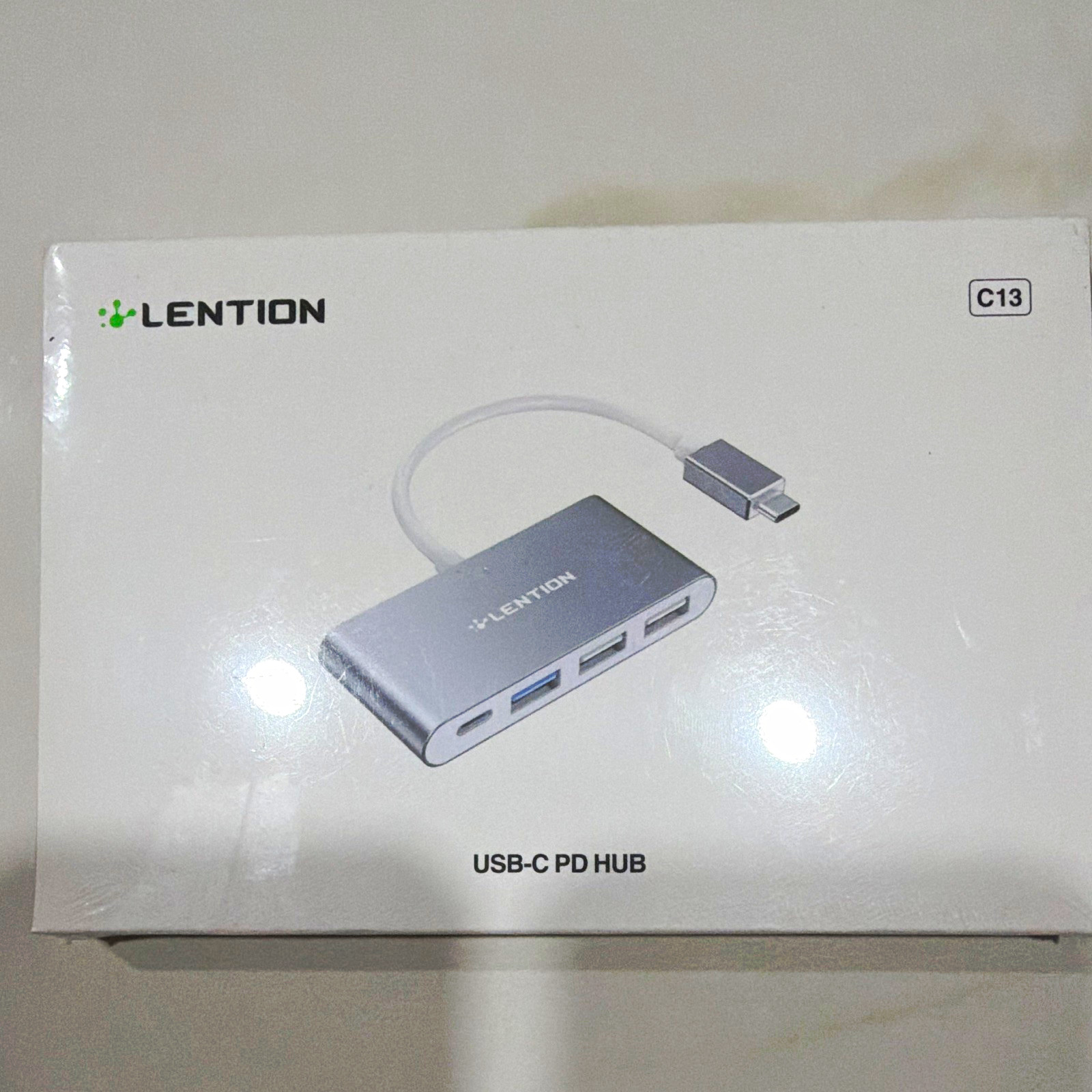 LENTION USB-C PD Hub C13 CB-C13 Gray 1:4 USB 3.0 Portable Adapter