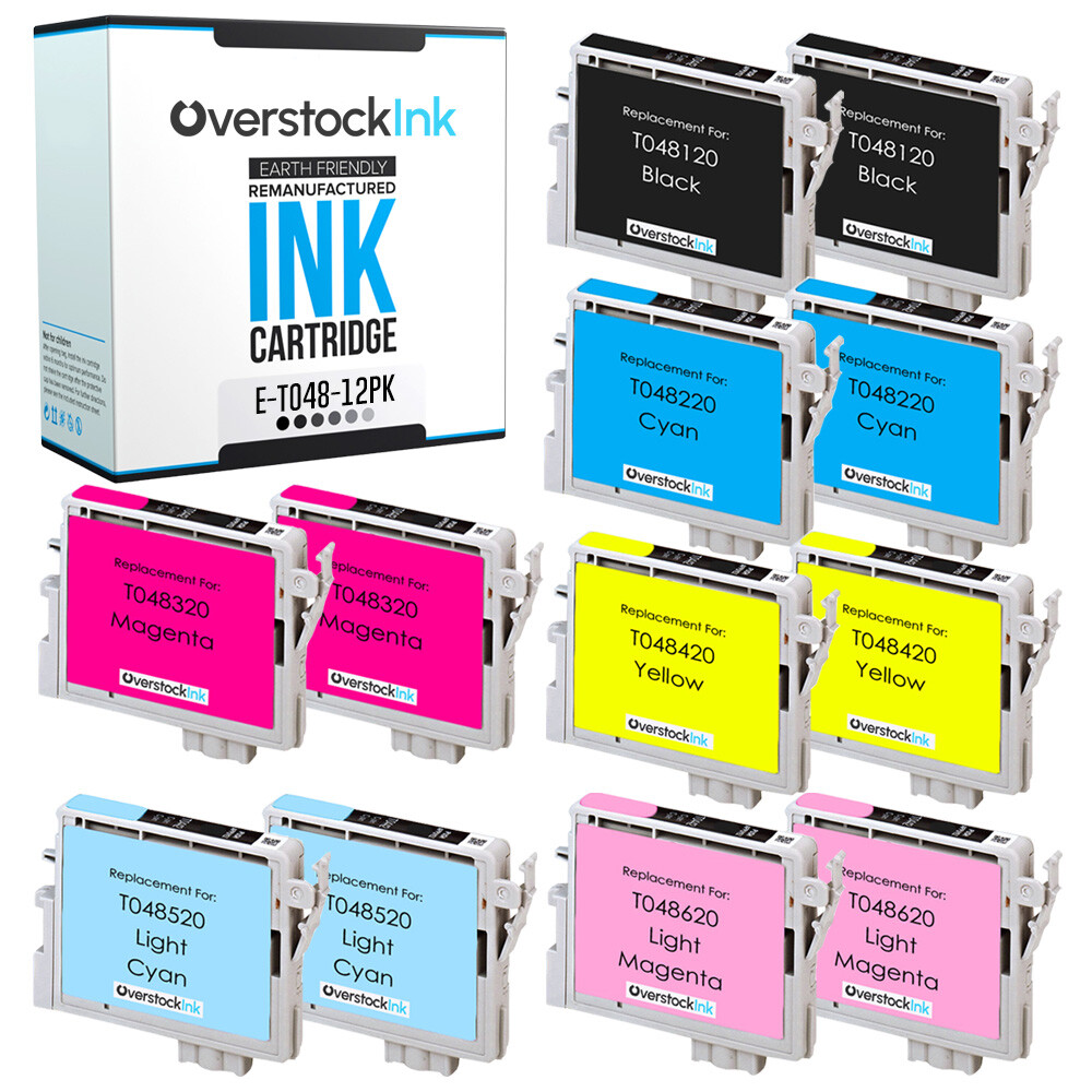 12-PK Compatible OSI Epson 48 Printer Ink Cartridges for Stylus Photo R300M R320