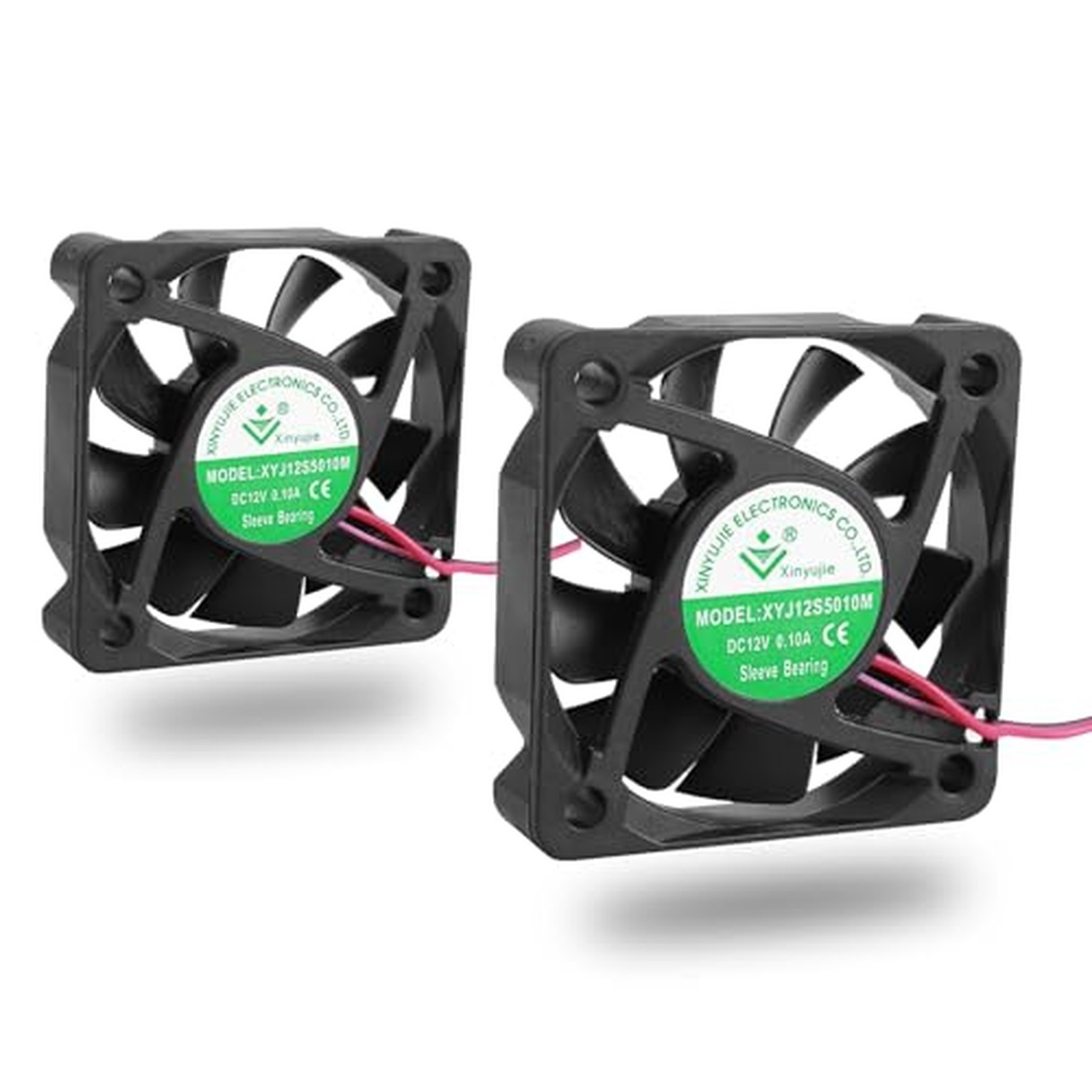 2 PCS 50mm 12V Cooling Fan, Icstation 0.08A 5010 5012 DC Silent Brushless Lon...