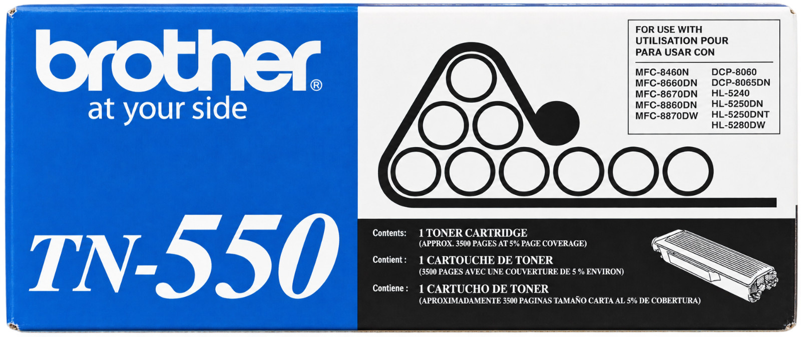 Brother TN-550 Black Toner Cartridge Brand New Open Box Genuine