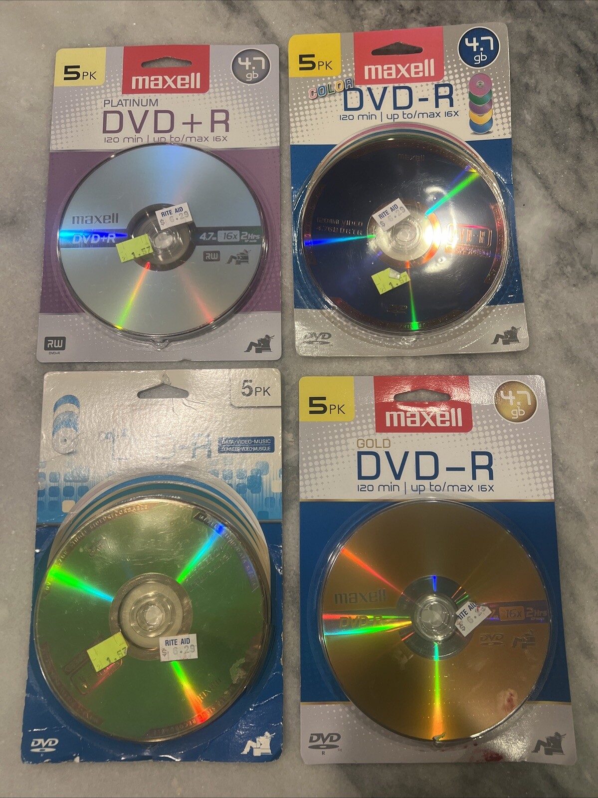 Maxell DVD + LOT of 4 Packs- SEALED BRAND NEW 4.7GB 20 Total