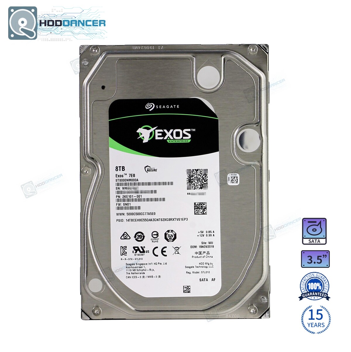 ST8000NM017B Seagate Exos 7E10 8TB SATA Enterprise 3.5" 7.2K Internal Hard Drive