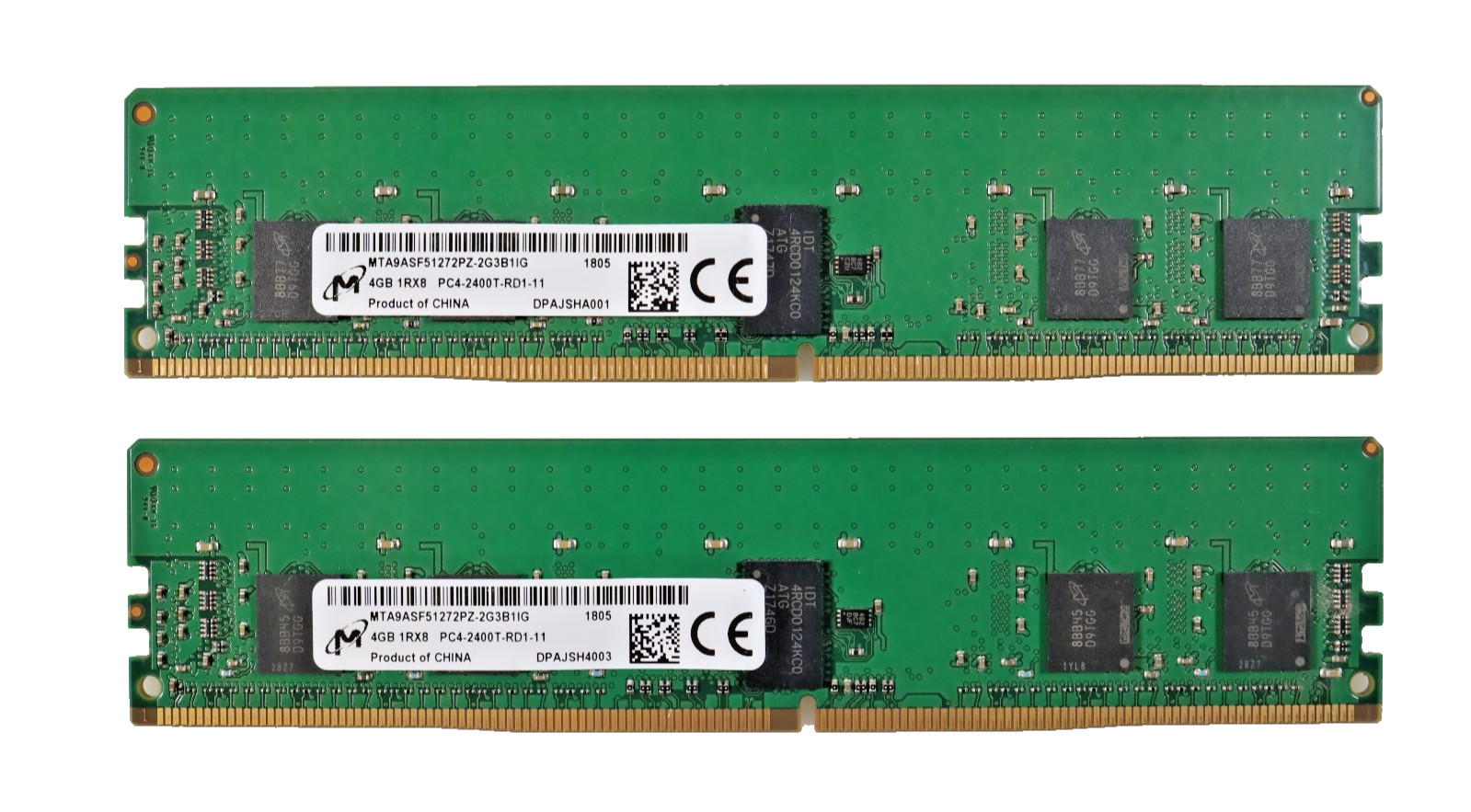 Lot 2x 4GB (8GB) Micron MTA9ASF51272PZ-2G3B1IG 2400MHz DDR4 Server Memory