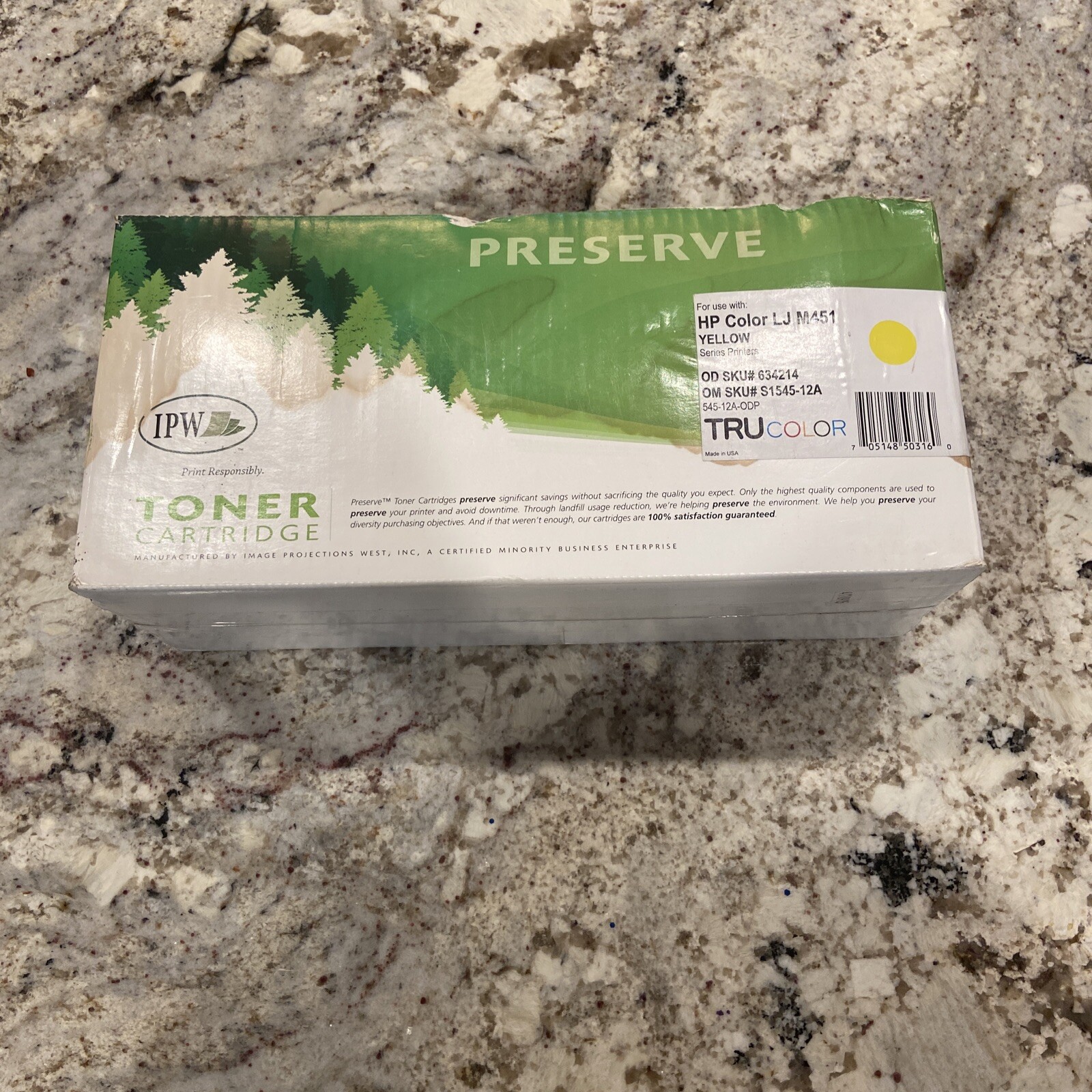 Preserve TONER Cartridge For HP Color LJ M451 YELLOW TRUColor USA New