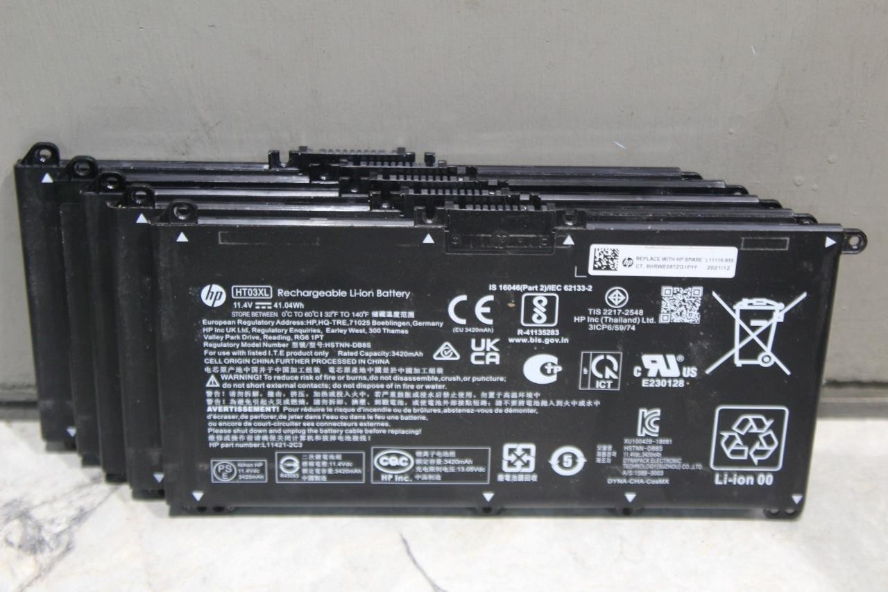 T634 ~ Lot of 5~ HP OEM 14-CF HT03XL L11119-855 Battery 11.4V 41.04Wh HSTNN-OB1H