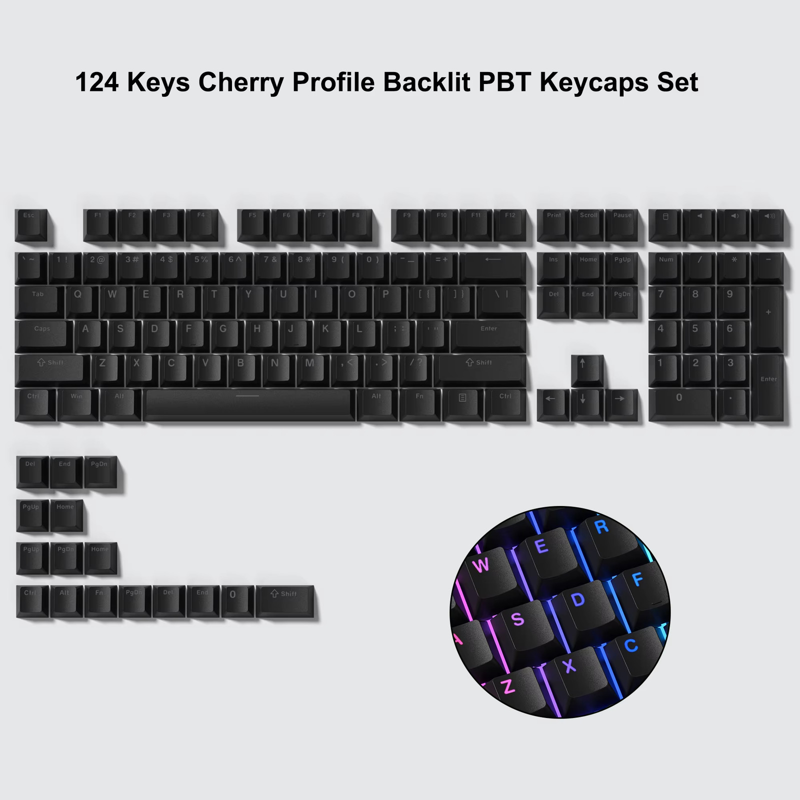 138 Keys Retro Brown Gray PBT Keycap Double Shot Cherry Profile Key Caps 