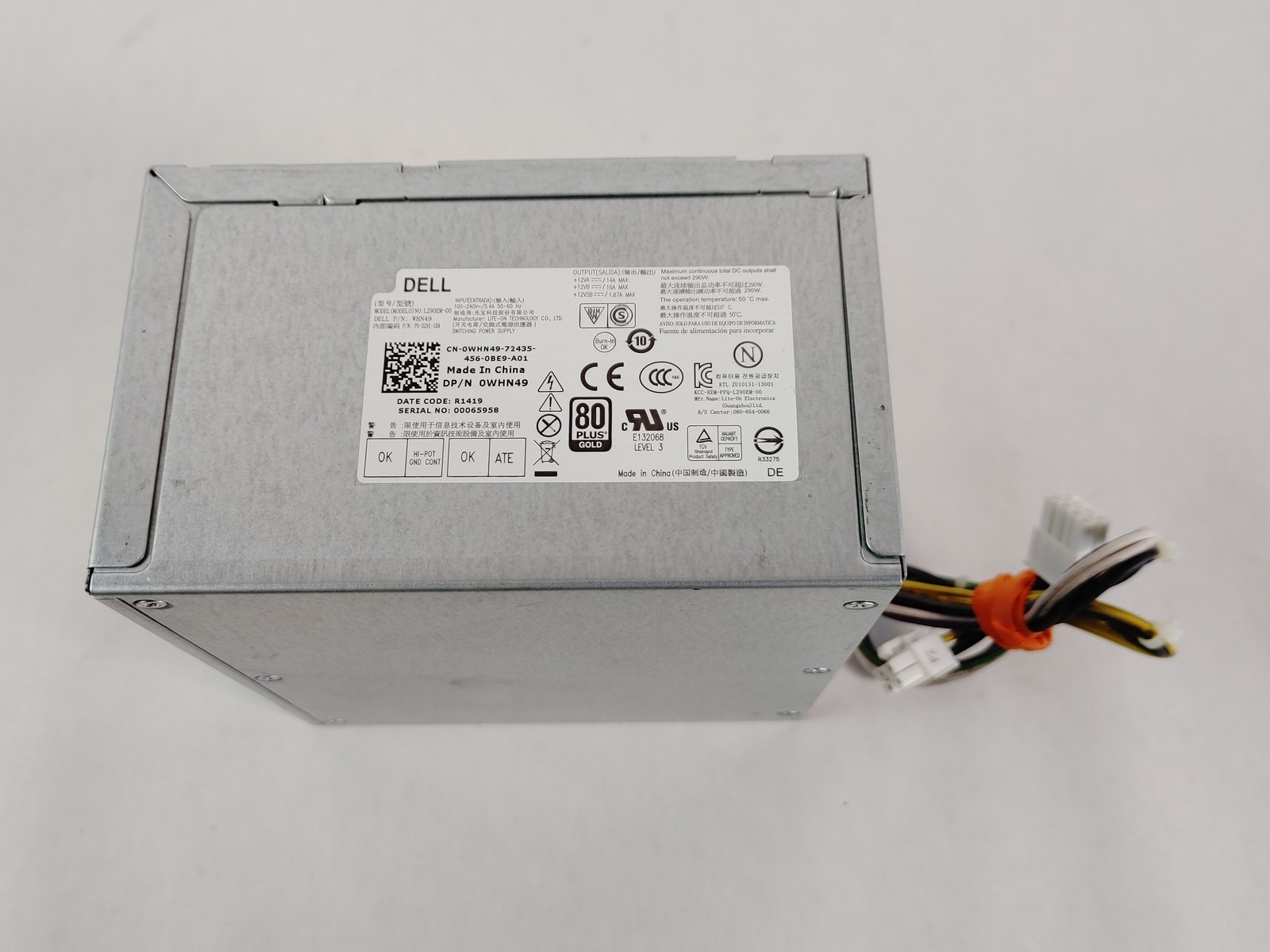 Dell OptiPlex 9020 MT 8 Pin 290W ATX Desktop Power Supply WHN49