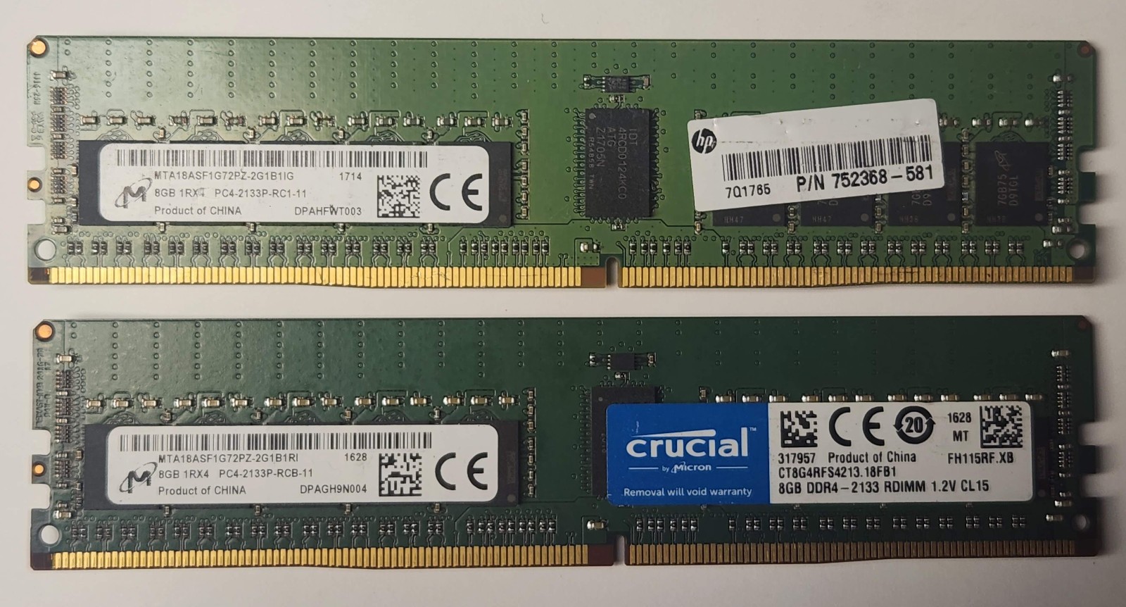 Micron 16GB PC4-17000 (2x8GB) DDR4 Server RAM 