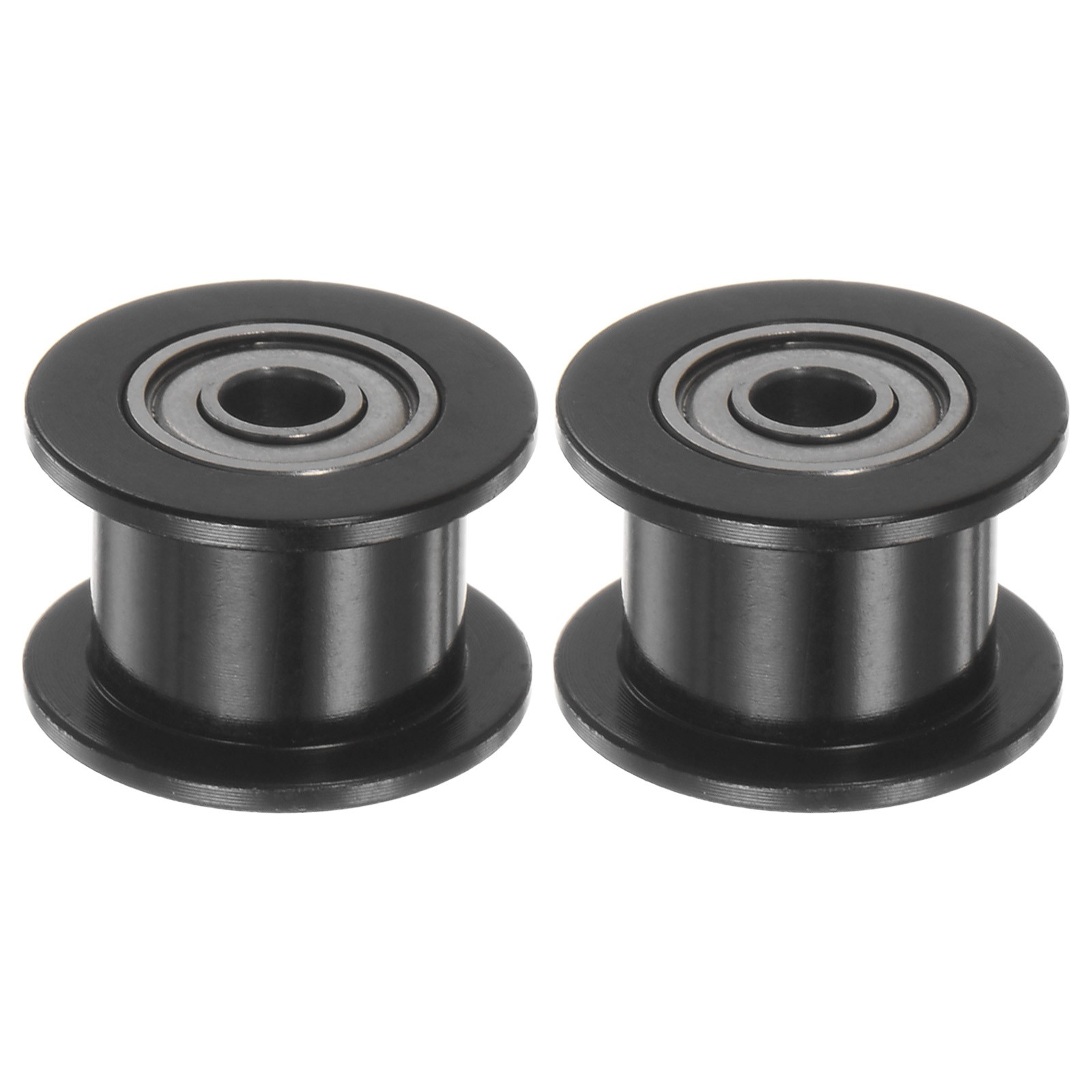 2pcs 2GT Idler Pulley 3mm Bore 13mm Dia. 6mm Width Belt Toothless, Black