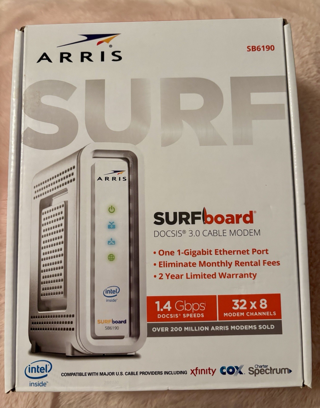 ARRIS Surfboard SB6190 32x8 DOCSIS 3.0 Cable Modem
