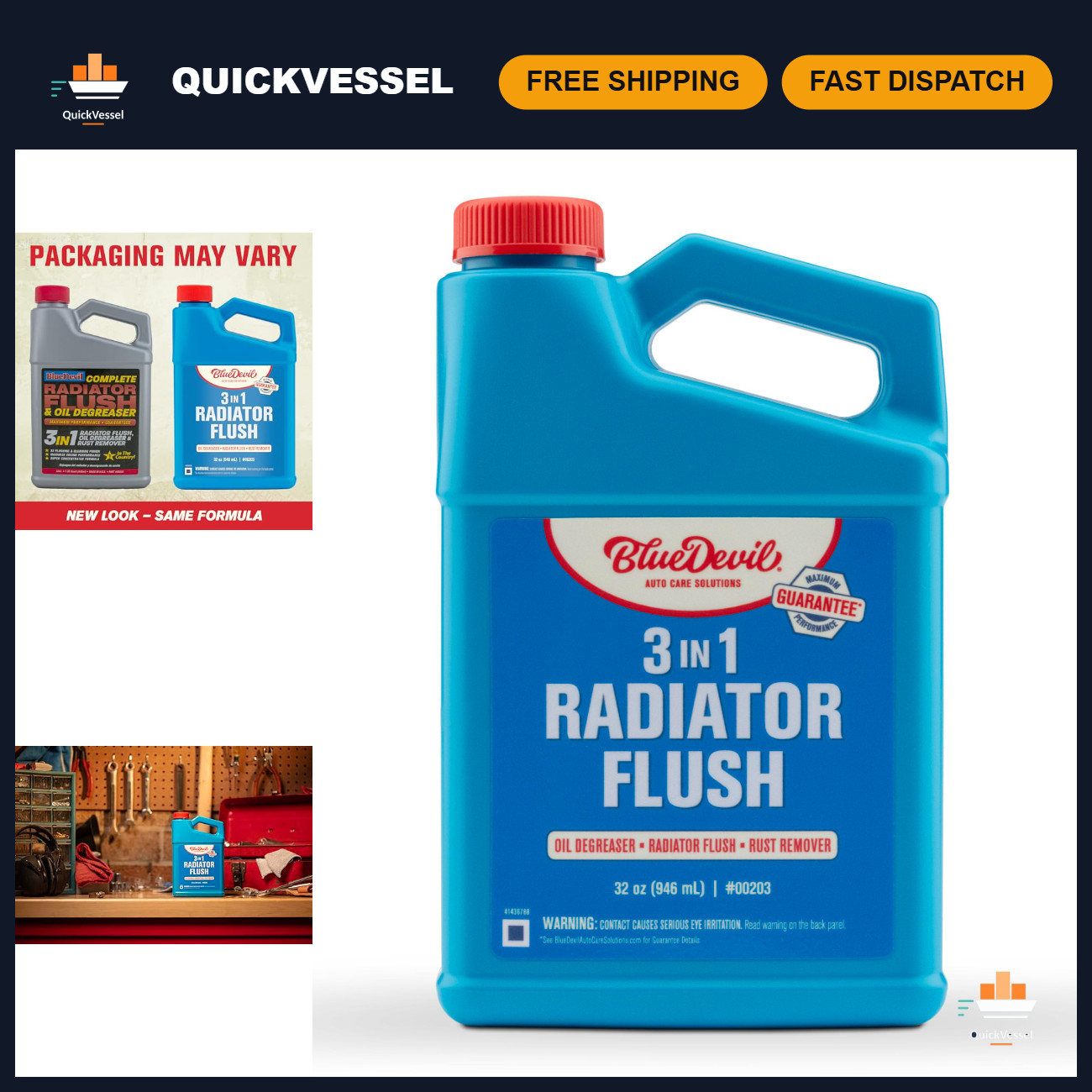 3-in-1 Radiator Flush Cleaner | 1 Quart Cooling System Treatment & Maintenance
