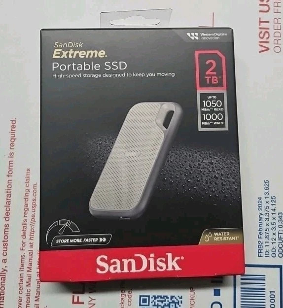 SanDisk 2TB Extreme Portable USB-C USB 3.2 External SSD New Sealed