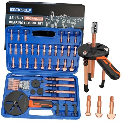  55-in-1 Bearing Puller Kit, Blind Hole Bearing Puller Set, Inner Outer 