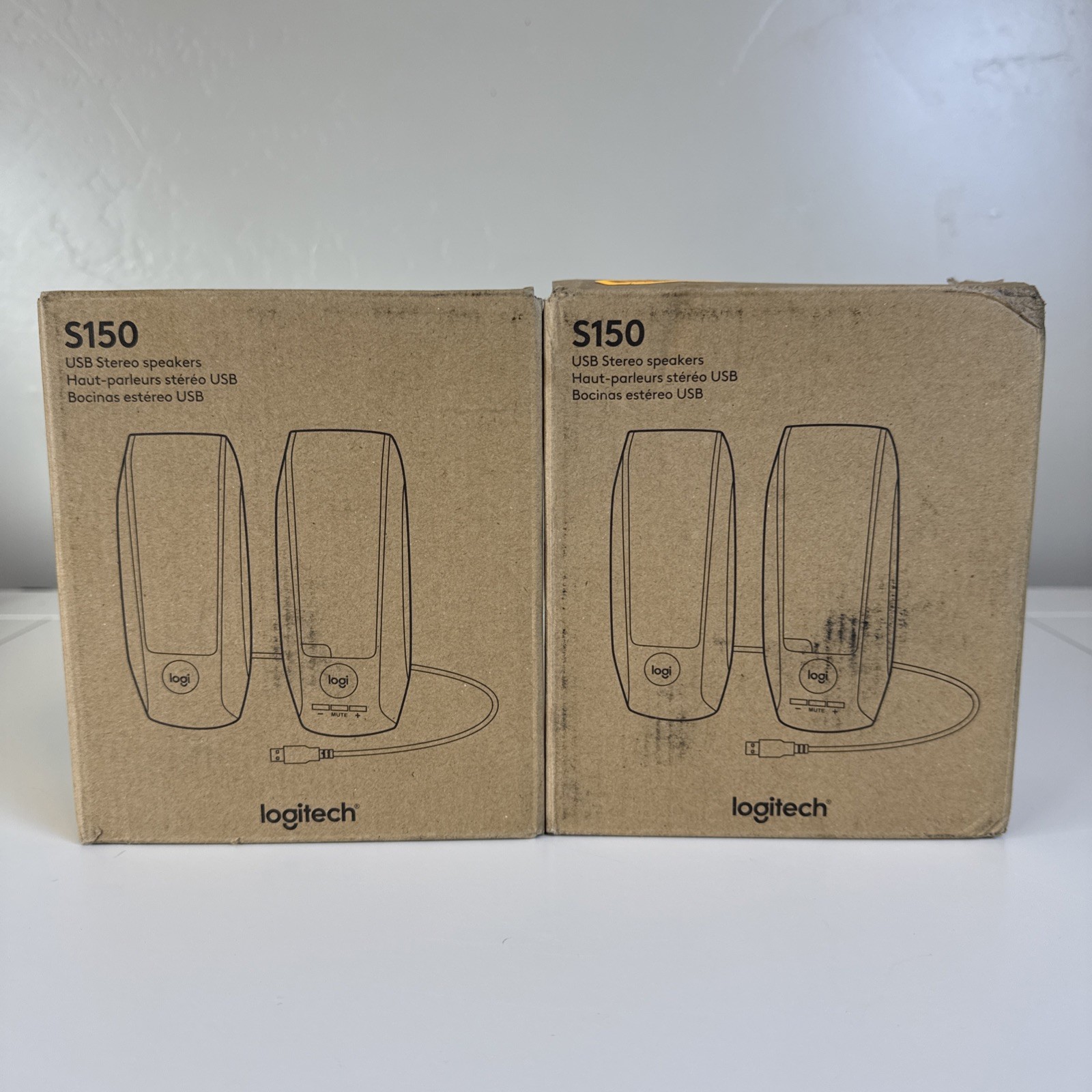 Logitech S150 USB Stereo Speakers with Digital Sound for Desktop PC Laptop 2pack
