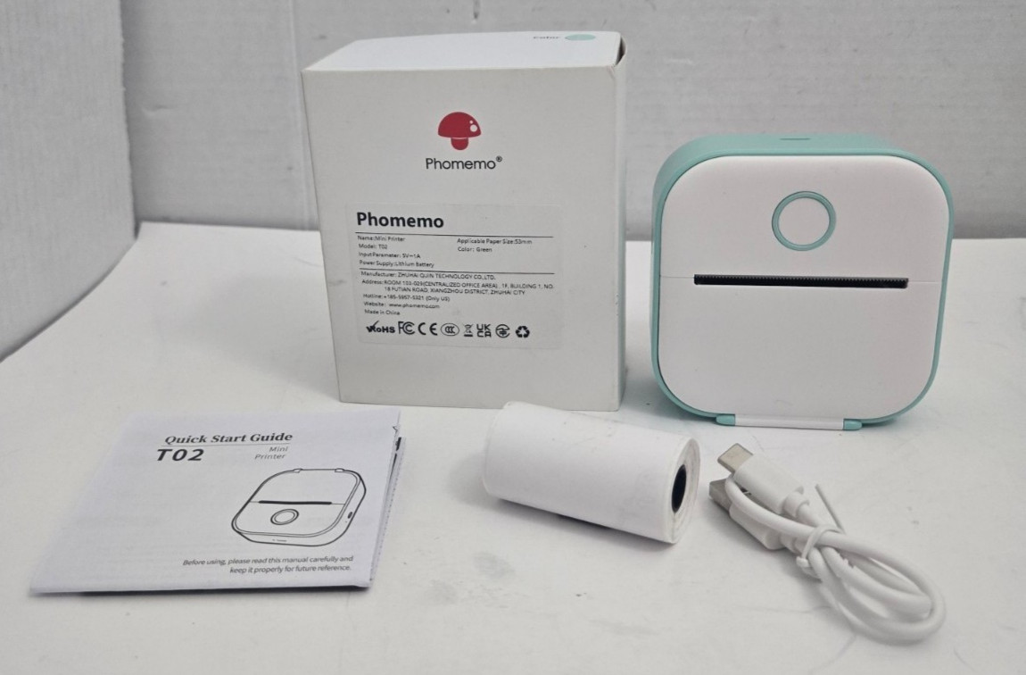 Phomemo T02 Pocket Bluetooth Thermal Printer Mobile 53mm Photo for Android & iOS