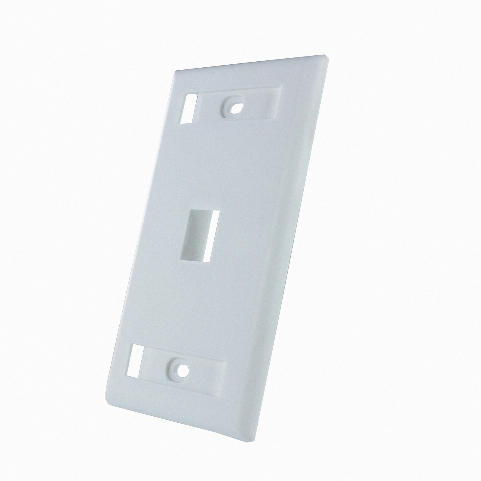 1-Port Keystone Jack RJ45 CAT Network Faceplate Wall Plate- White w/Windows