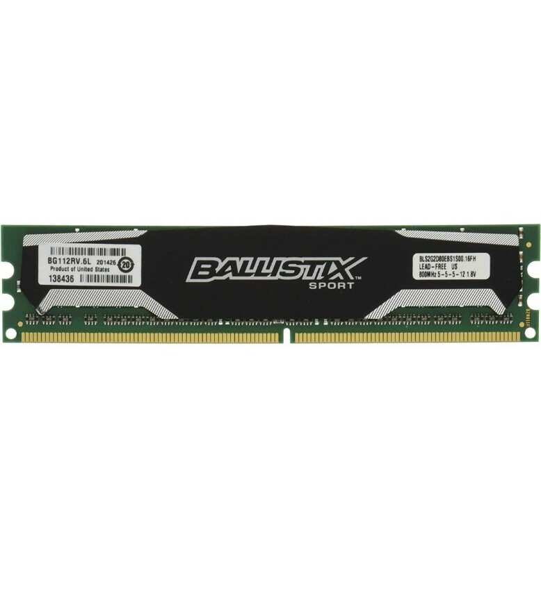 Crucial Ballistix Sport 4GB Kit 2GB x2 DDR3 1600 MHz PC3-12800 CL9 1.5V Memory