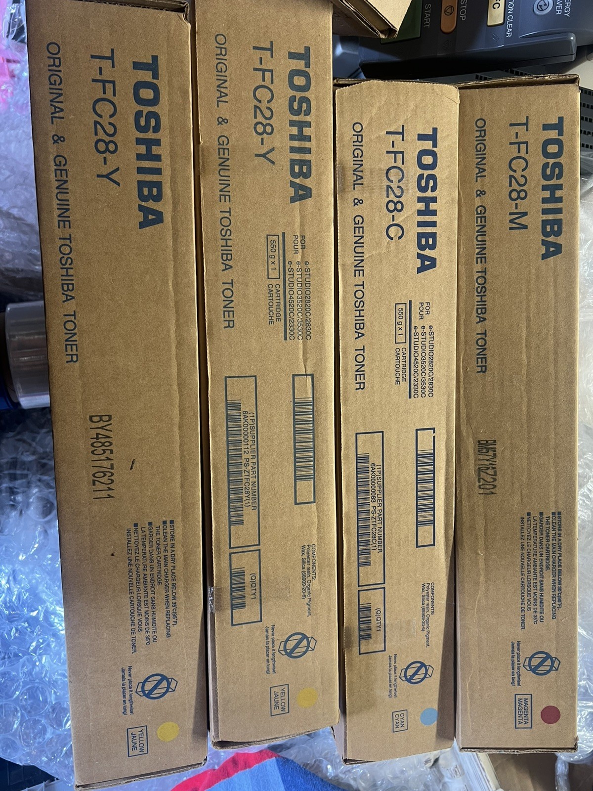 Toshiba T-FC28-C, T-FC28-Y, T-FC28-M, T-FC28-K, Toner Set x4 For 2330C 3530C NEW