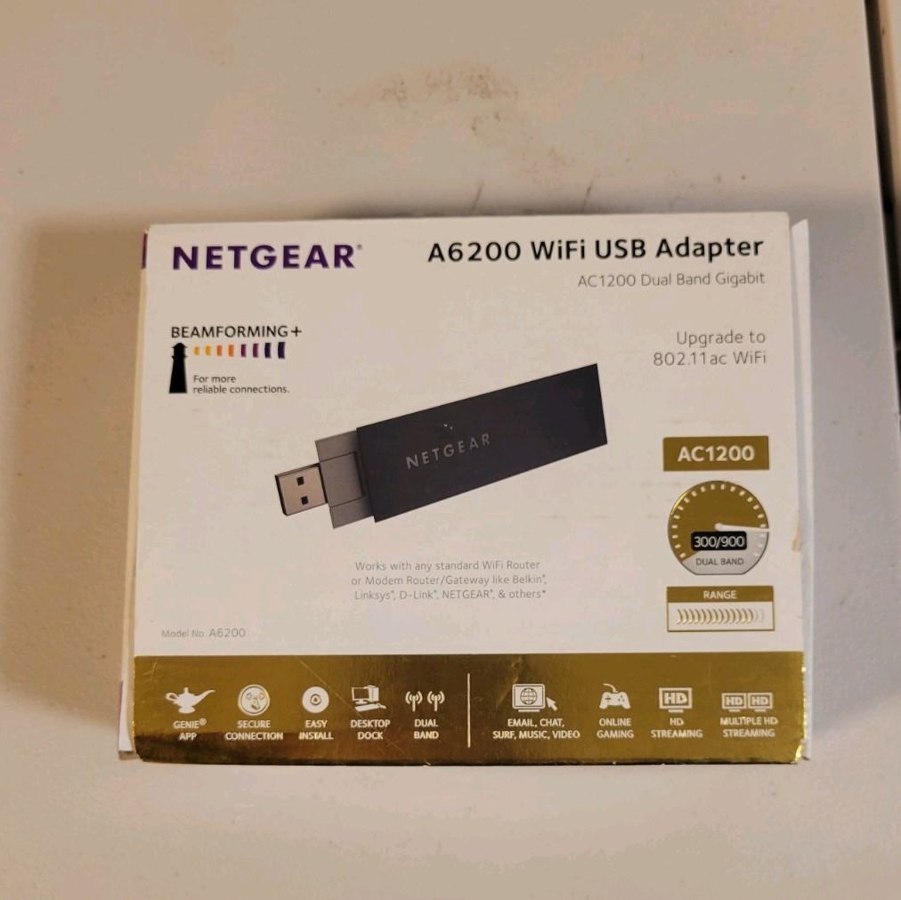 Netgear A6200 WiFi USB Adapter AC1200 Dual Band Gigabit Model A6200 Brand New