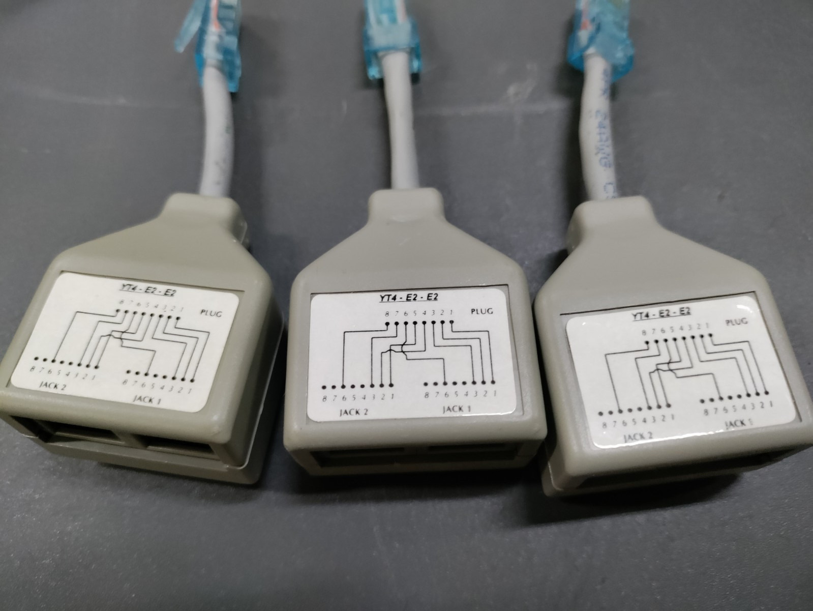 (lot of 3) Siemon YT4-E2-E2 Modular Y Adapter 4-Pair T568A/B 10BASE-T Splitters