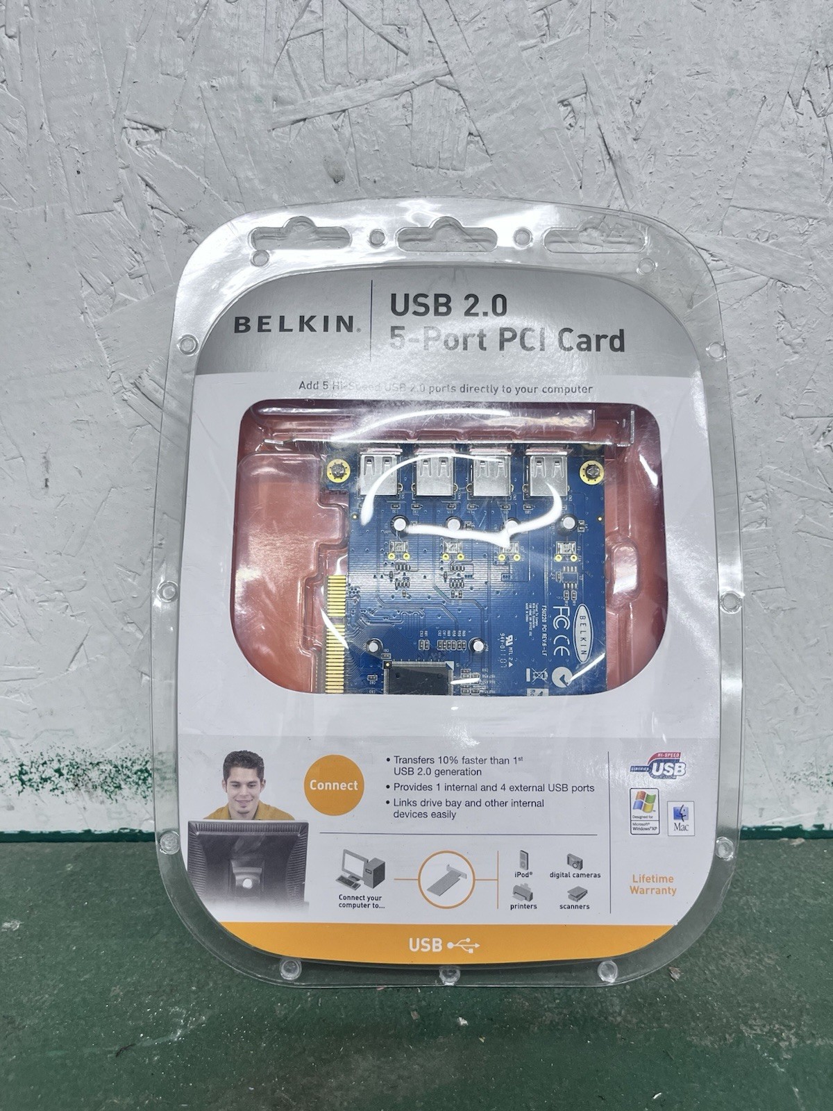 Belkin USB 20 5Port PCI Card 1 internal and 4 external USB Port F5U220V1 G1N