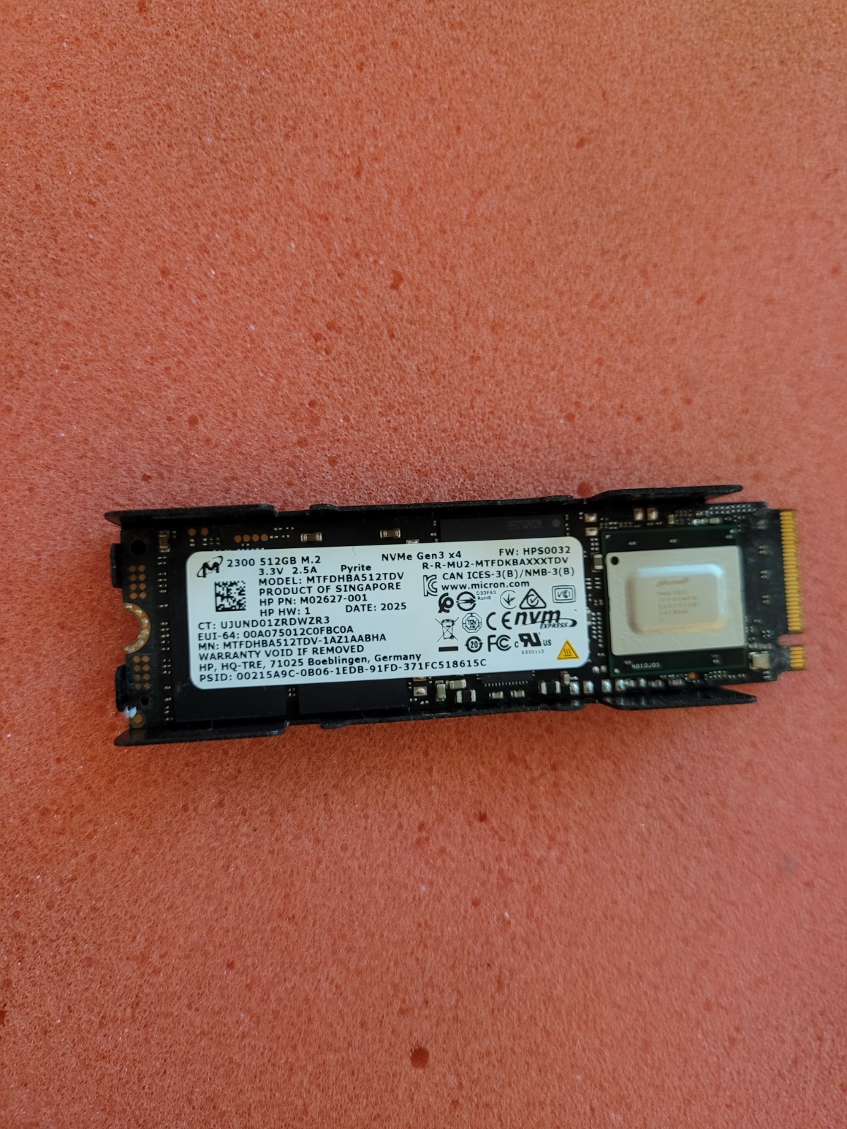 Micron 2300 512GB M.2 NVMe PCIe Gen3 x4 SSD MTFDHBA512TDV w/ Heatsink
