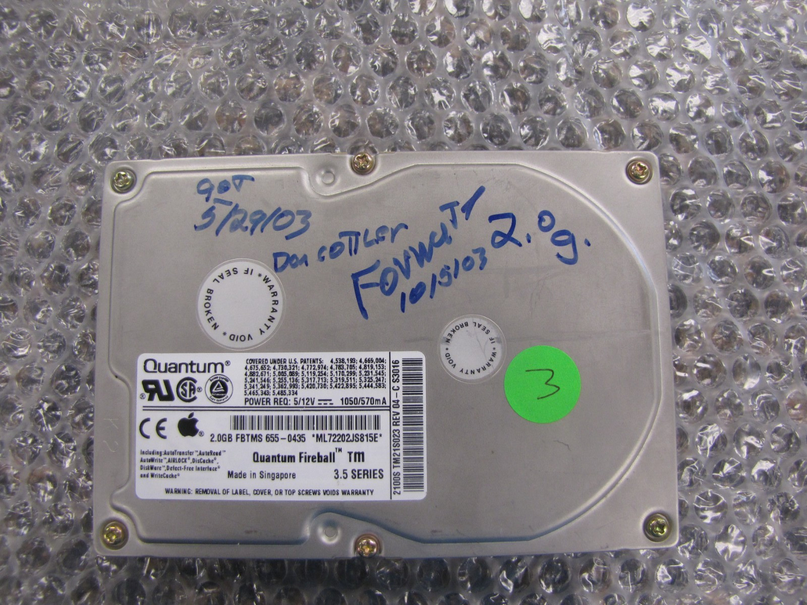 QUANTUM FIREBALL 2110 S TM21S011 2.1GB 4500 50-pin SCSI 3.5'' HDD TESTED WORKS