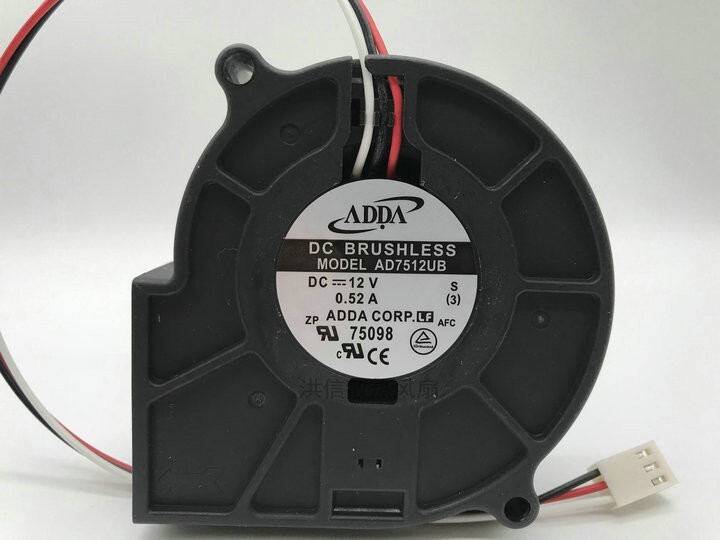 ADDA 7530 AD7512UB DC12V 0.52A 7CM 70mm turbo blower 3pin