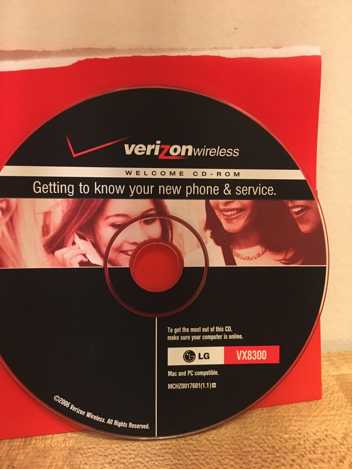 Verizon Welcome CD-ROM / Reference Guide Getting to know your LG VX8300  Cell