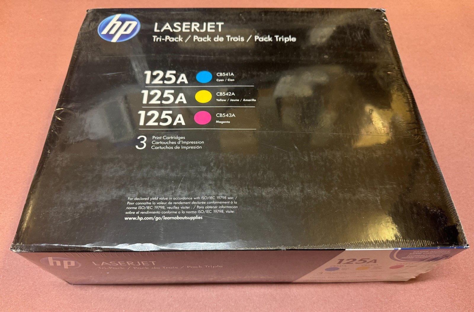 HP 125A Tri-Pack LaserJet Toner Cartridges 3-Pack Sealed Cyan Magenta Yellow