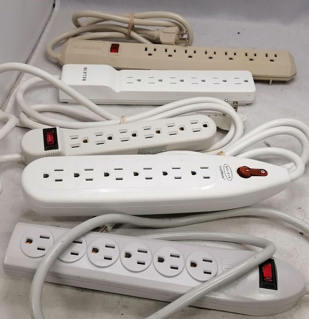 Lot of 7 Surge Protectors And Power Strips