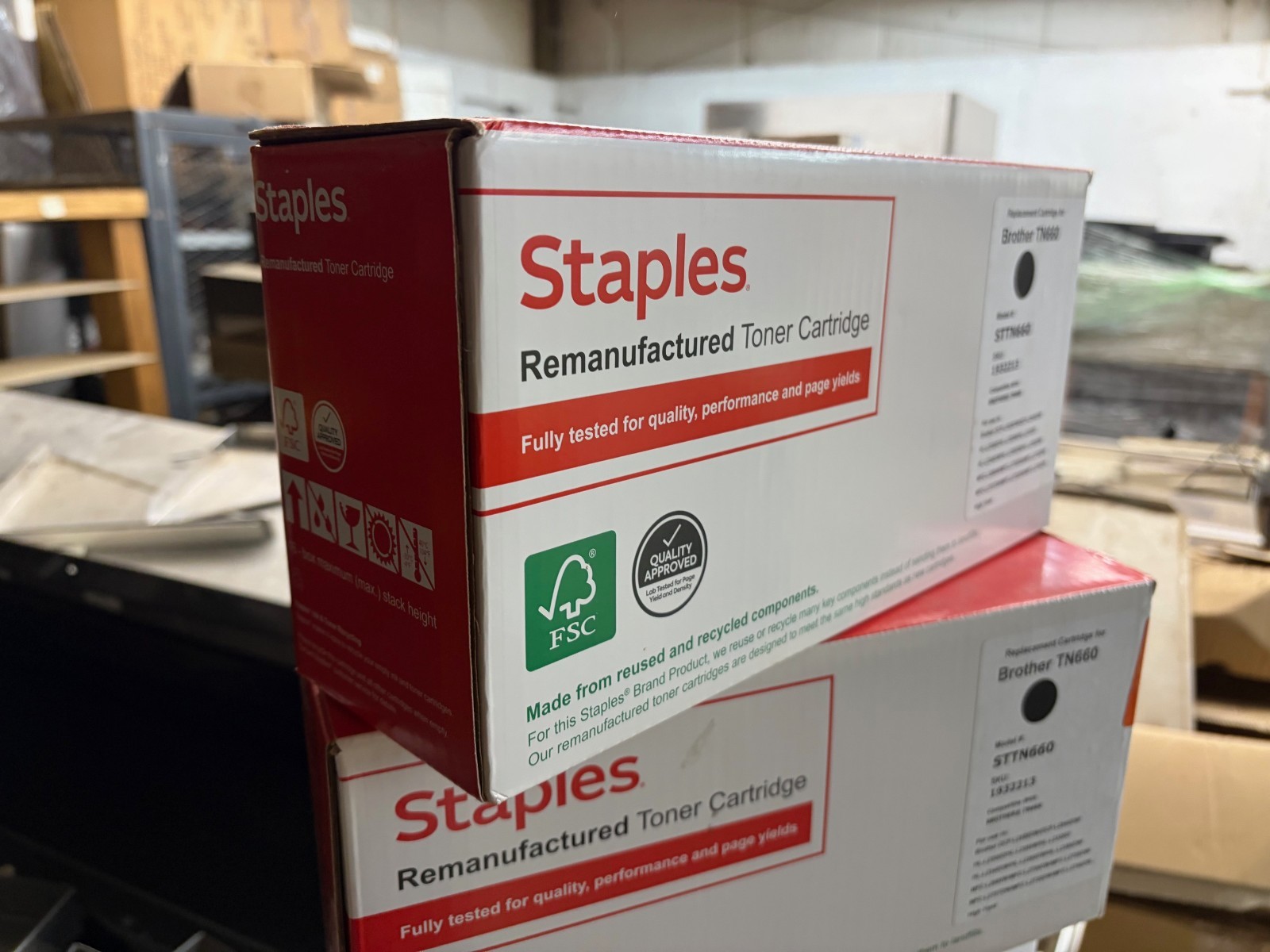 Brother TN-660 TN660 High Yield Black Toner Cartridge Staples