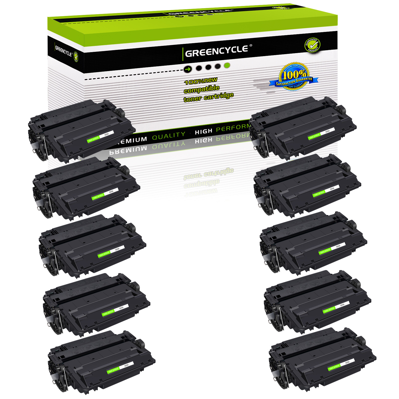10× 55A CE255A Toner Cartridge Compatible For HP Enterprise 500 MFP M525dn M525f