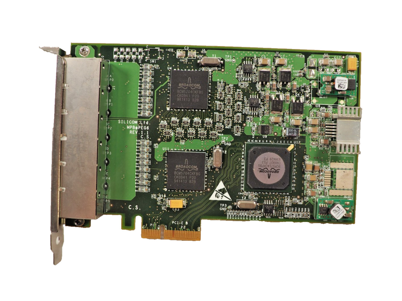 Silicom PEG6-RoHS 6-Port Copper Gigabit Ethernet Server Adapter PCIe Broadcom