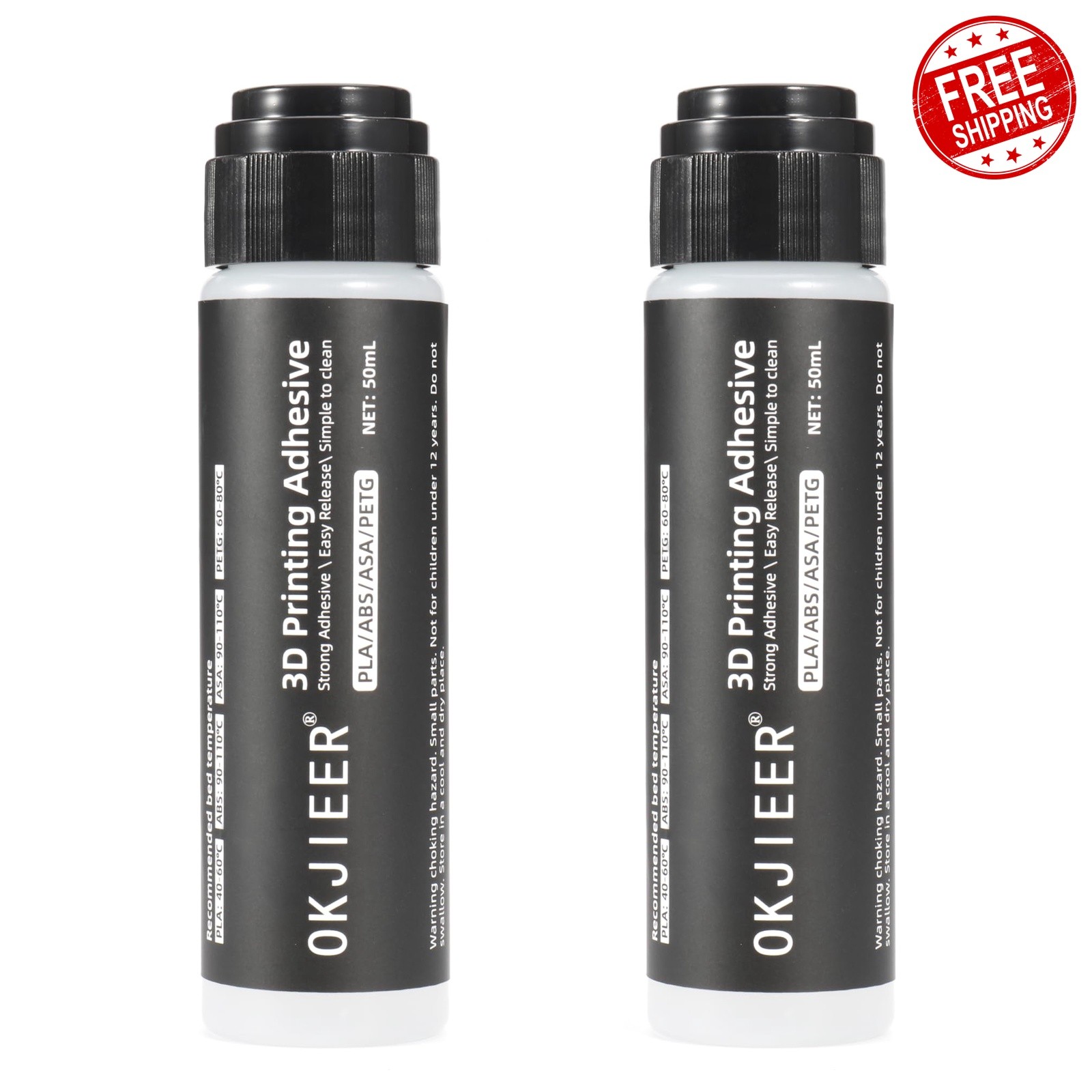 OKJIEER 2 Pack 50ml 3D Printer Build Plate Adhesive Glue