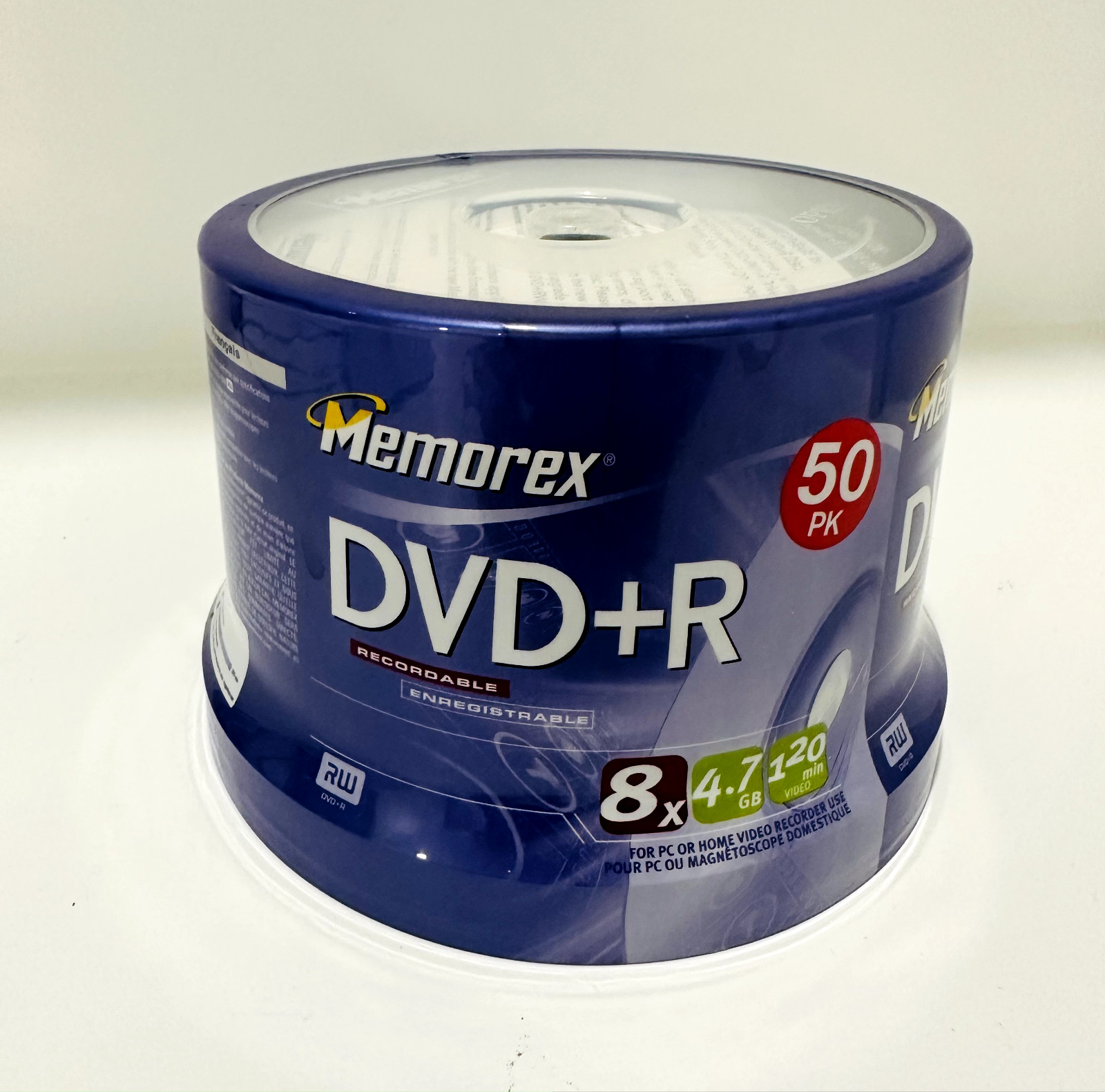 Memorex DVD+R 8X 4.7GB Disc Spindle 50 Pack - New Factory Sealed.