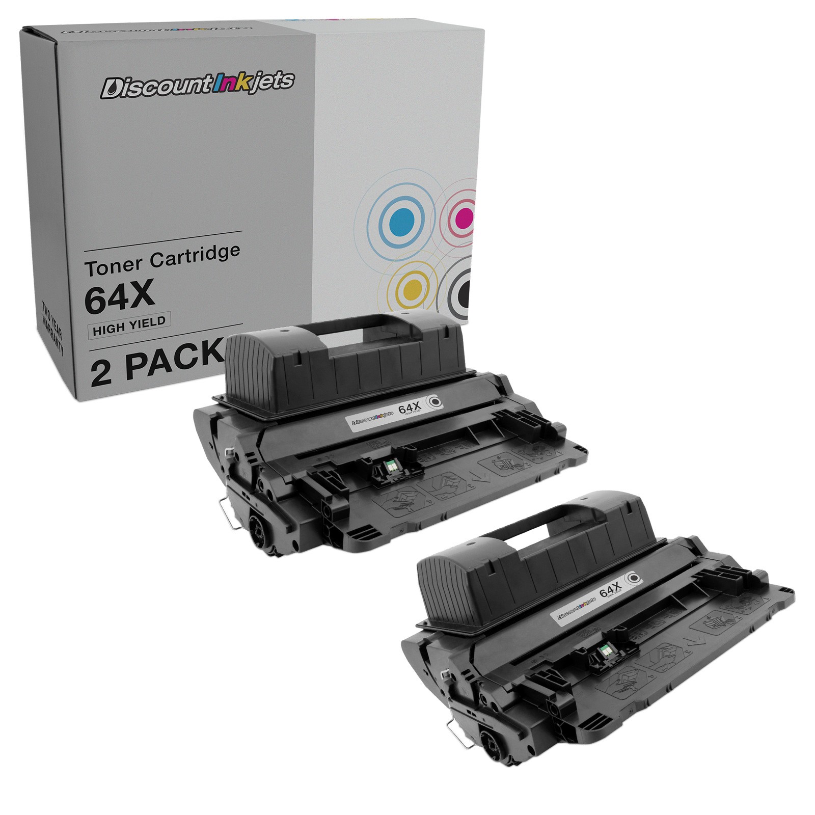 2PK CC364X for HP 64X BLACK High Yield Toner Cartridge LaserJet P4515xm P4015tn
