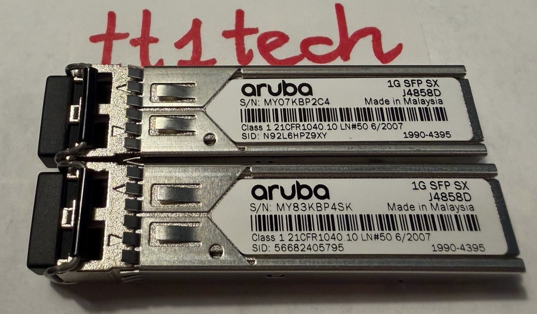 2x Aruba J4858D 1990-4395 1G SFP transceiver, LC SX 500m OM2 MMF, Aruba switches